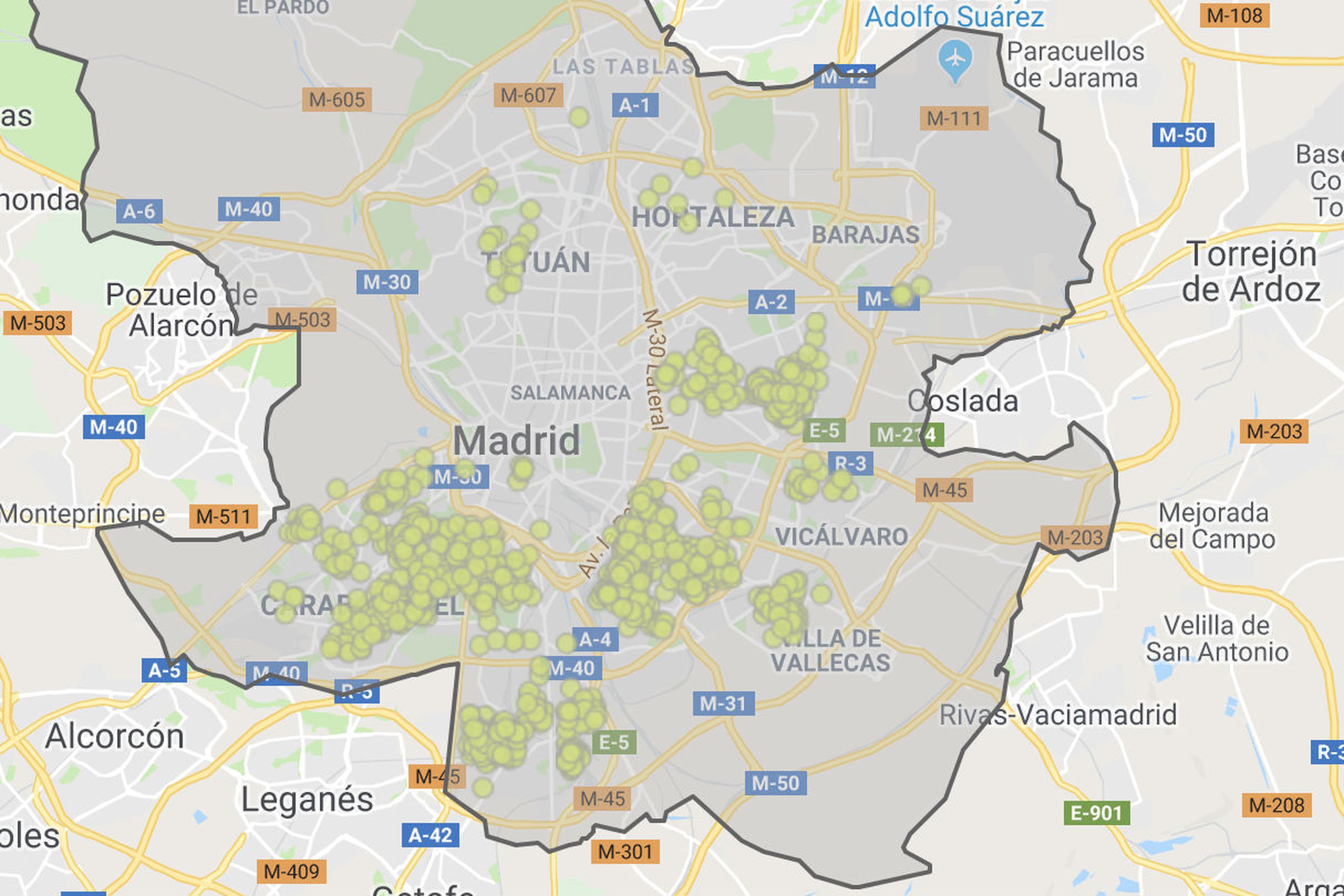 Pisos de 2 o más habitaciones por 120.000 euros o menos en Madrid