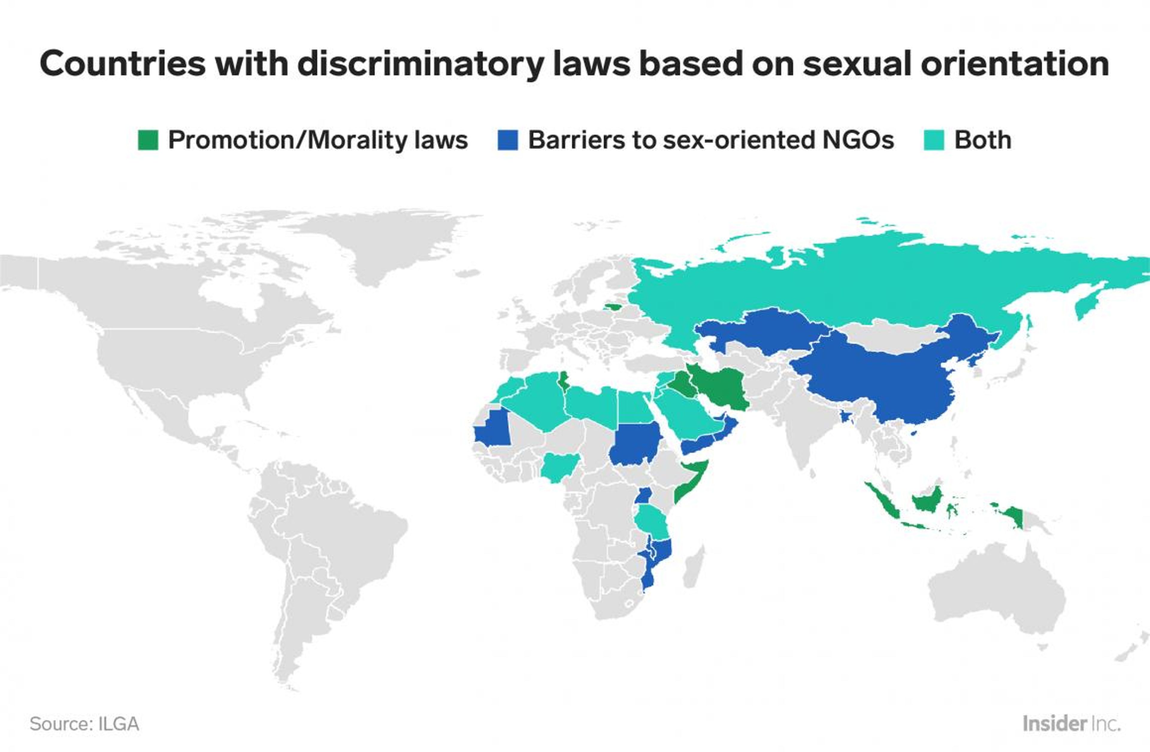 En algunos países donde la homosexualidad es legal, todavía existen varias leyes vigentes que dificultan hacerlo público.