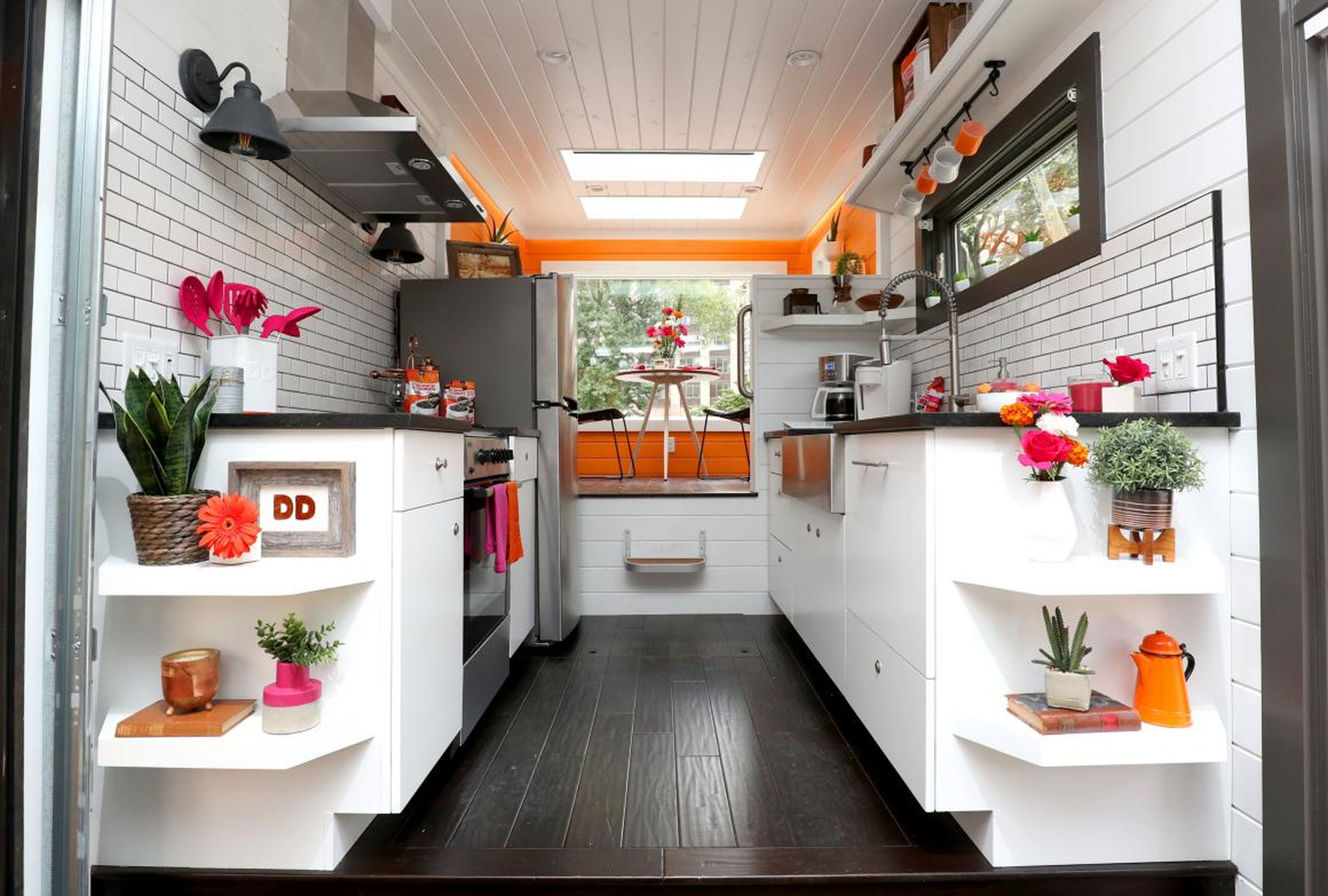 Dunkin Donuts has also debuted a tiny home design in New York City. This one runs entirely on coffee.