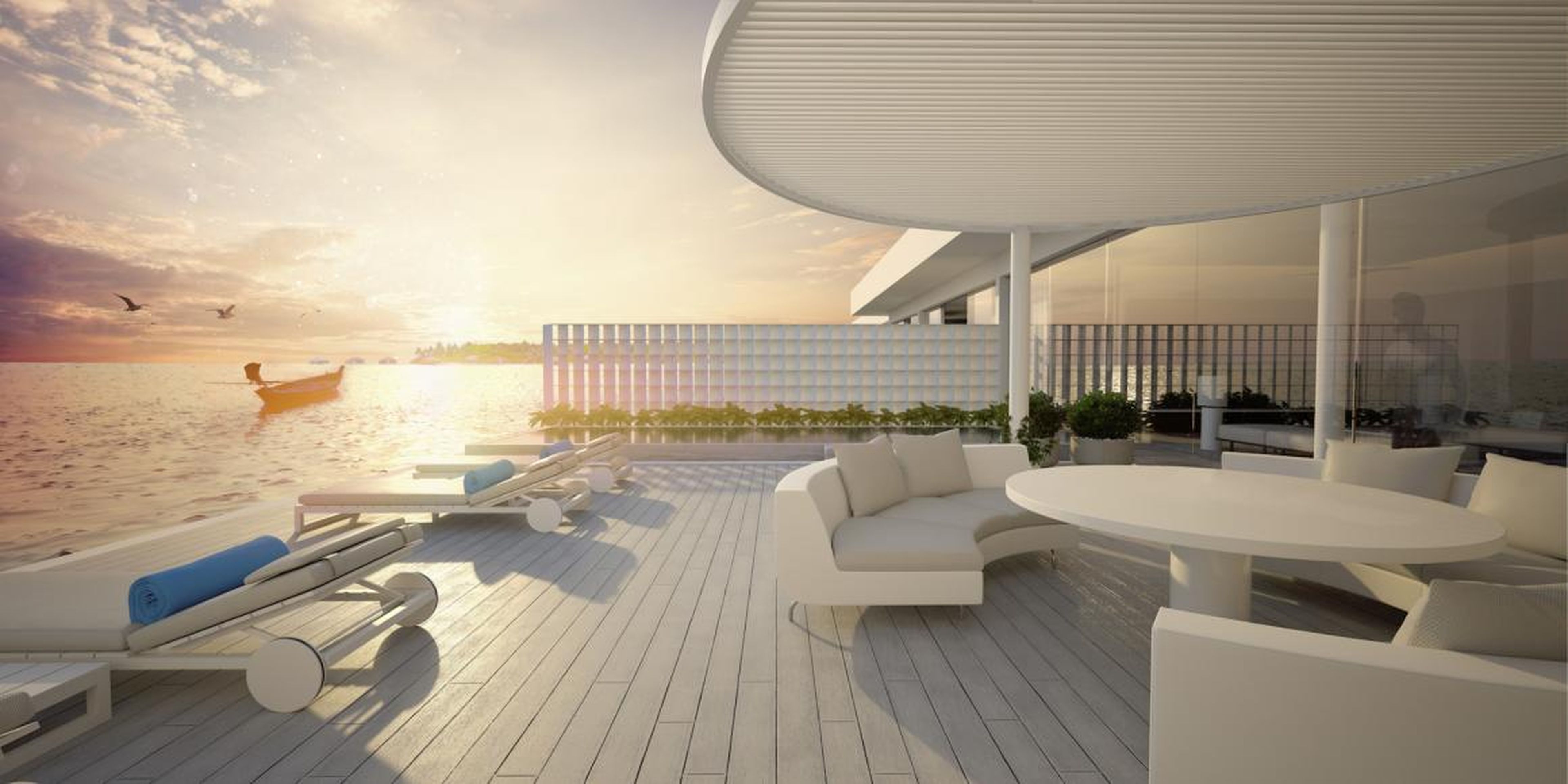Apart from the integrated space for living, dining, entertaining, and sleeping on the upper level, there's also a deck prime for sunset watching, complete with an infinity-edge pool.