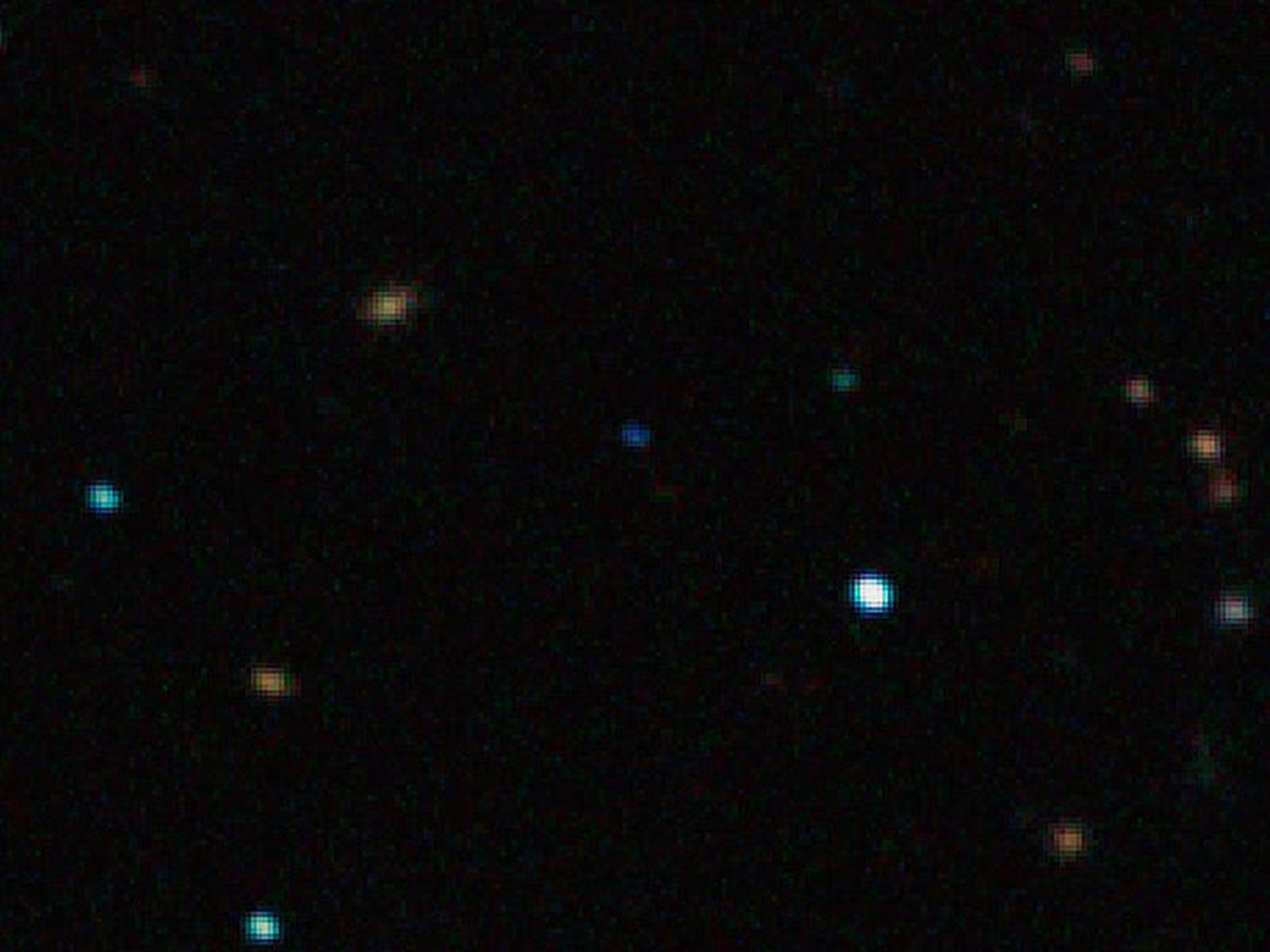 Imagen capturada por el instrumento SOFI en el Telescopio de Nueva Tecnología de ESO en el Observatorio La Silla muestra el planeta flotante libre CFBDSIR J214947.2-040308.9 en luz infrarroja.