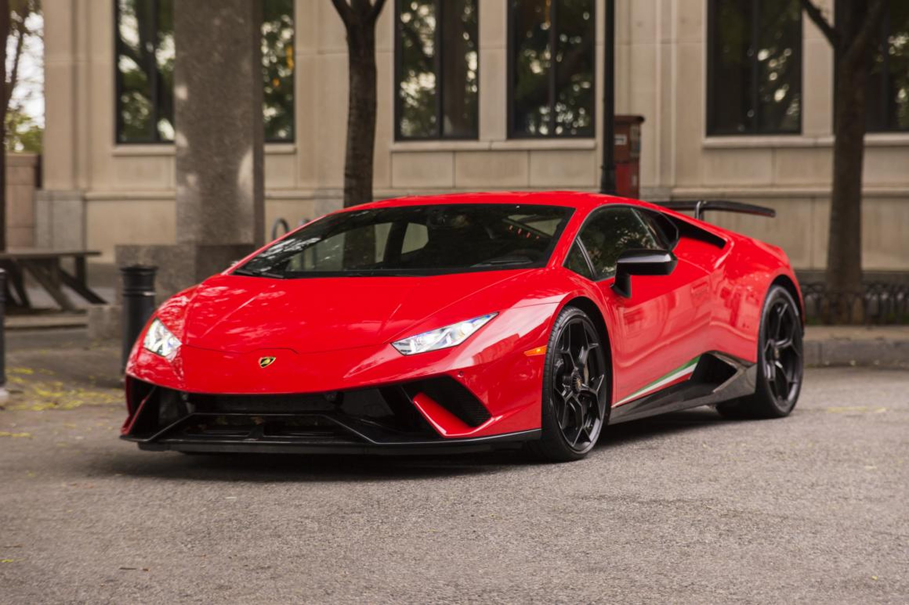Behold! The shark-like Lamborghini Huracán Performante, in a dashing "Rosso Mars" paint job. Our tester was the all-wheel-drive version.