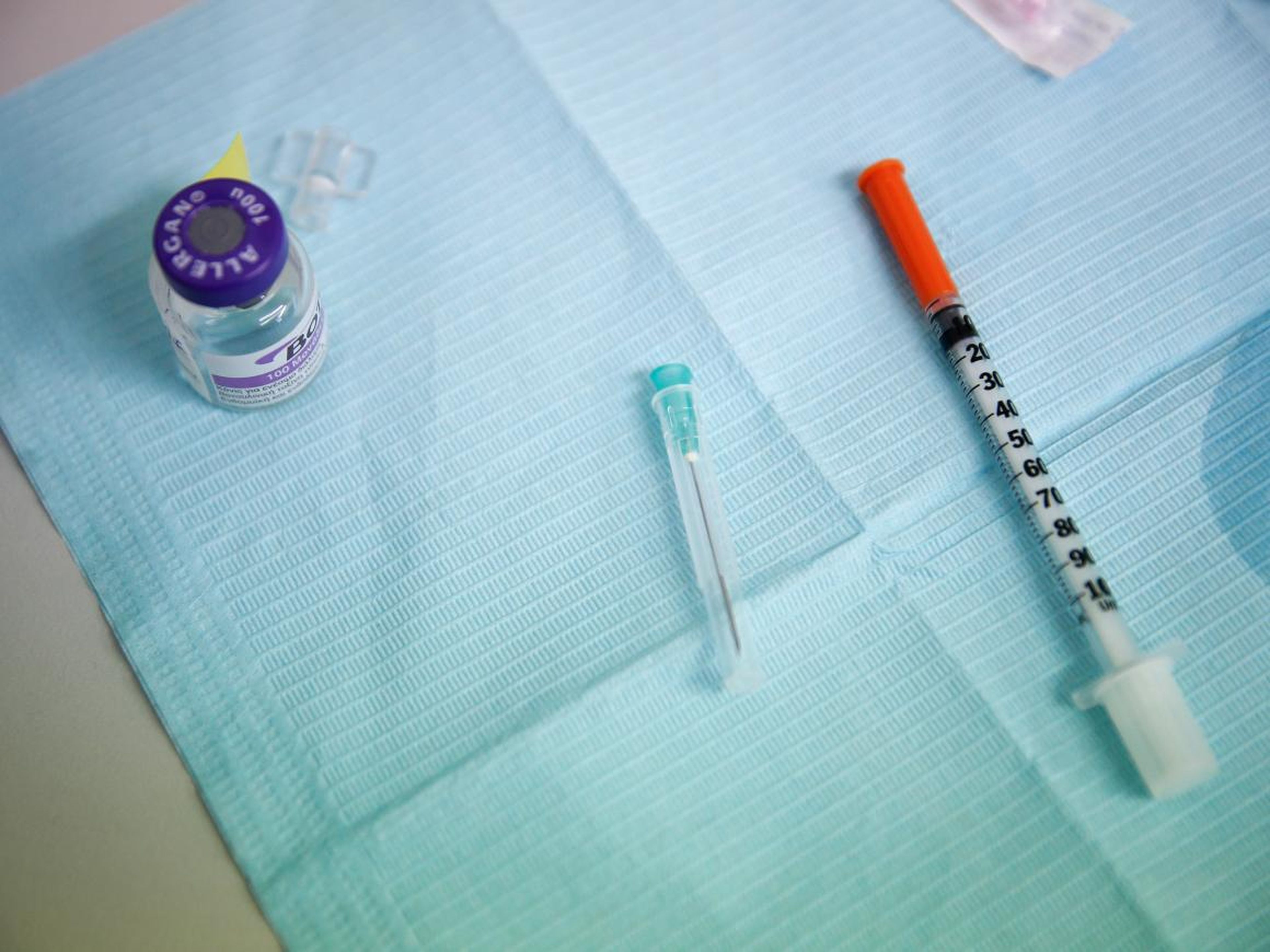 A vial of Botox and a syringe are seen at Dr. Lia Papadavid's office in Athens, Greece December 12, 2017.