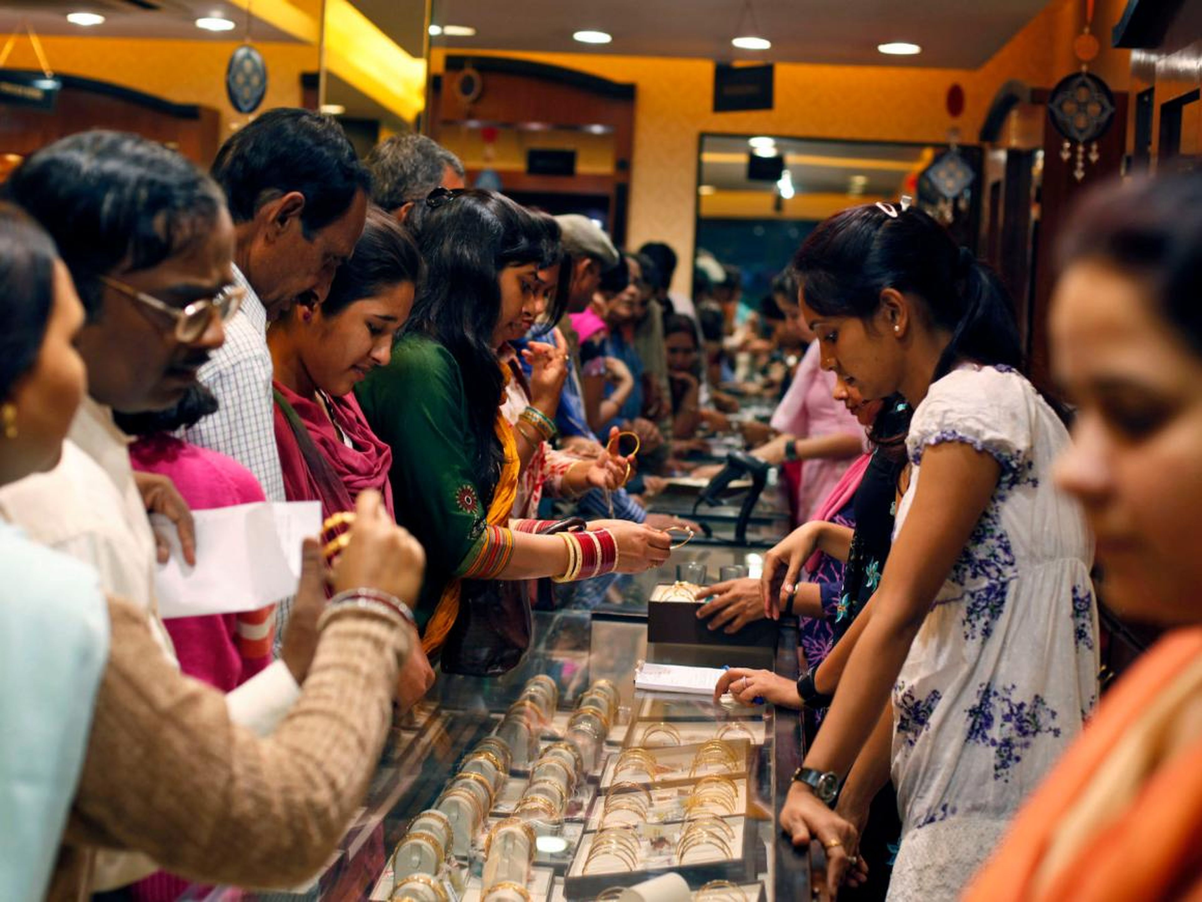 The first day of the five-day-long festival is known as Dhanteras and is when the most shopping takes place.