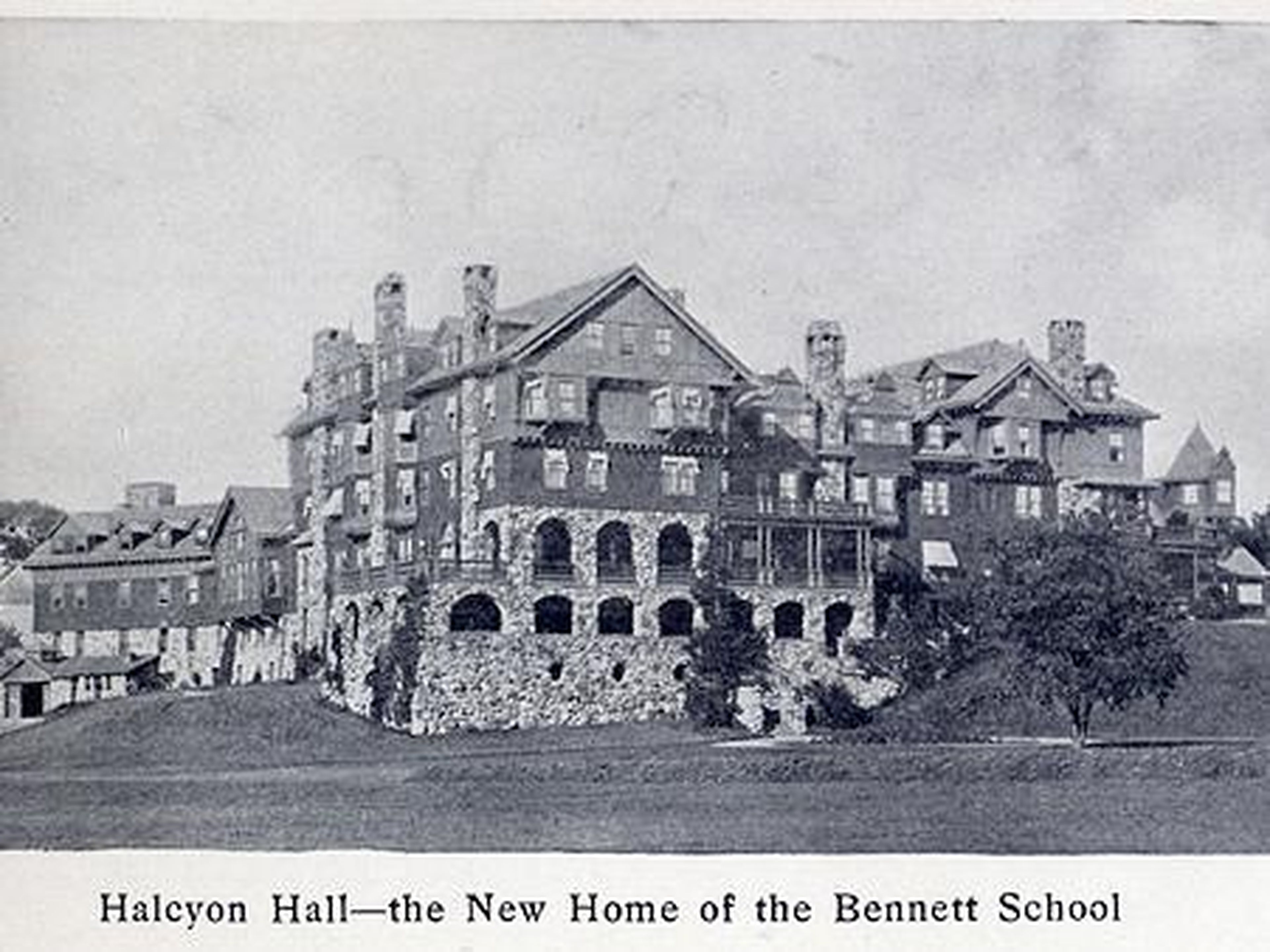 Halcyon Hall in Millbrook, New York was built as a luxury hotel in 1893 and became part of Bennett College in 1907. The women's college closed down in 1978.