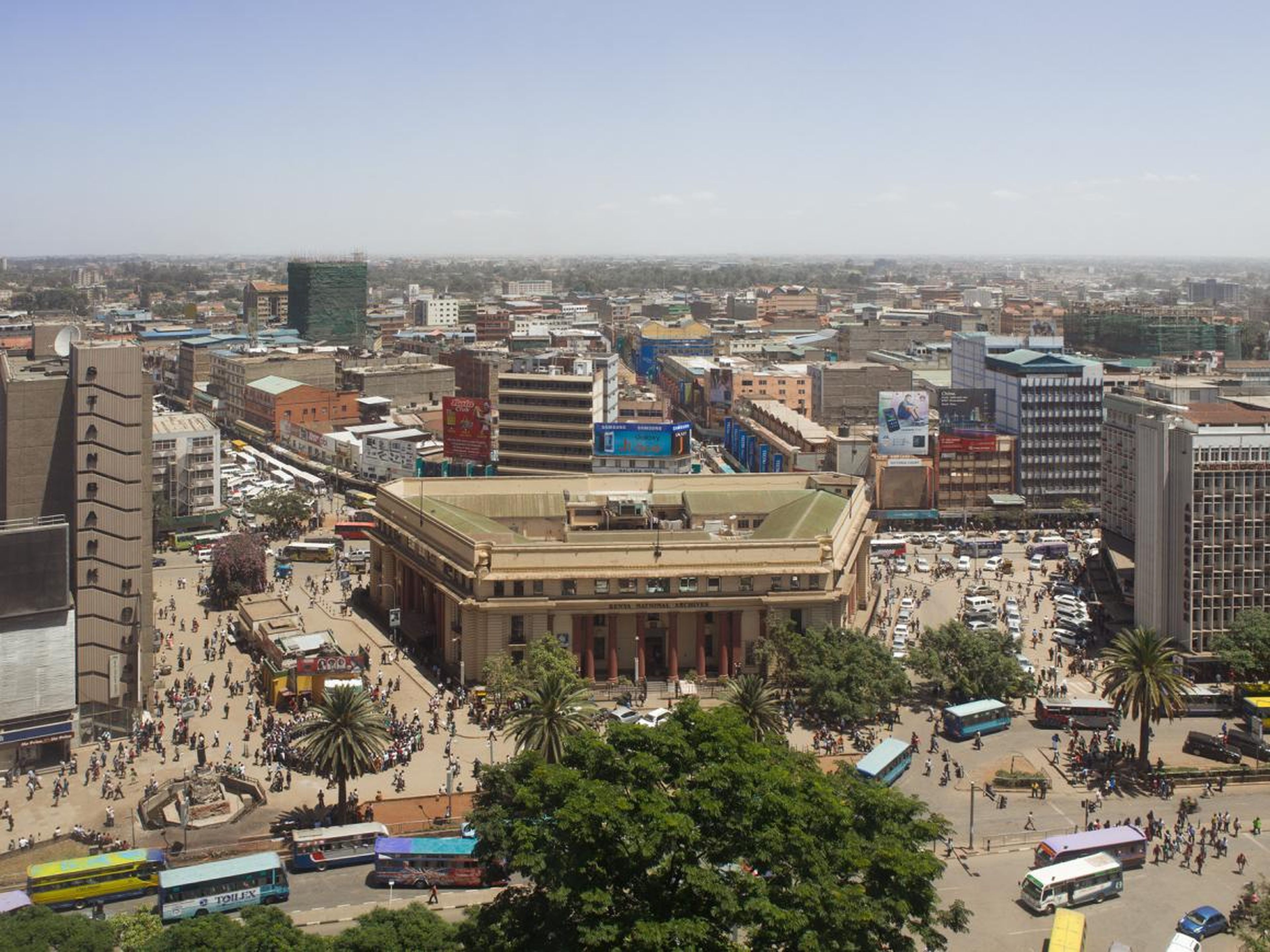 View of Nairobi, Kenya from the hotel window.