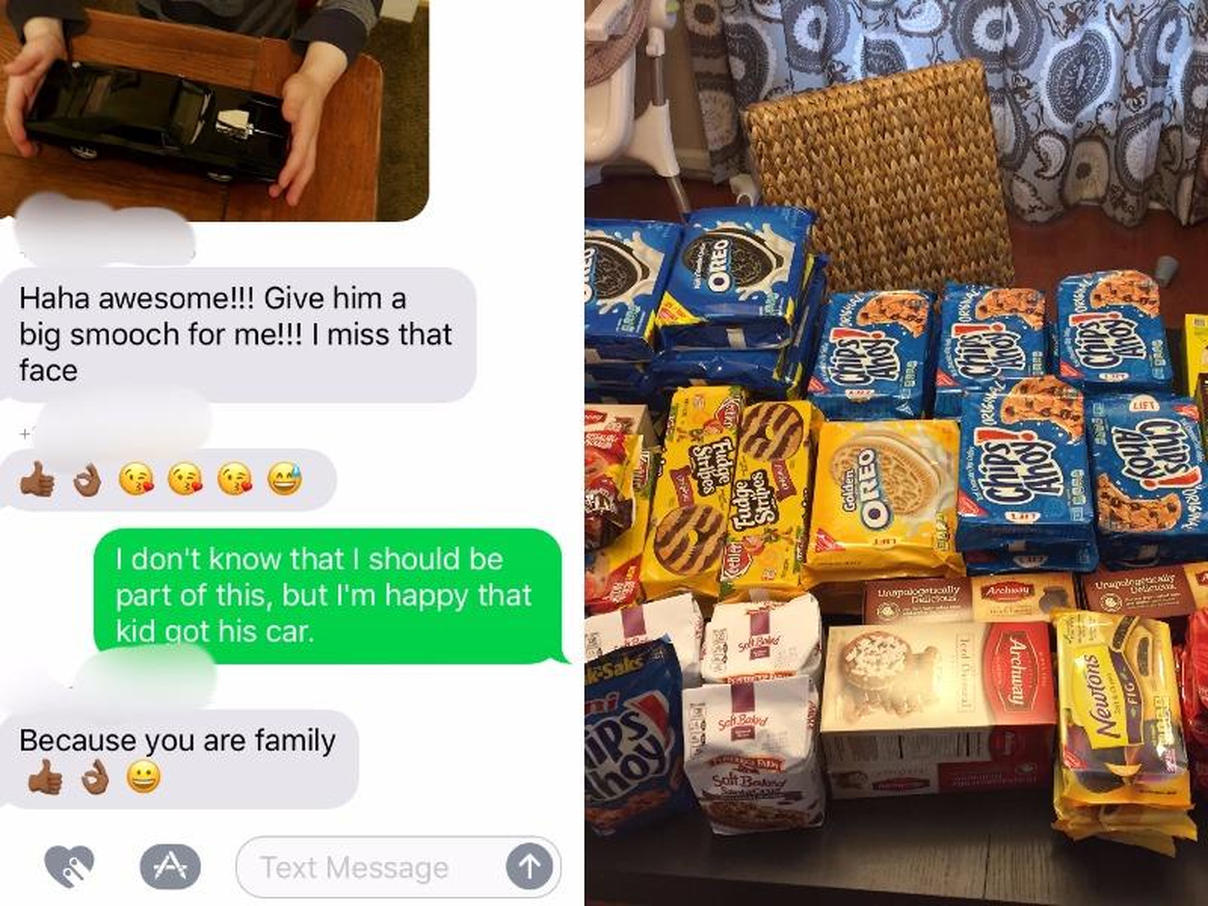 Mark Chalifoux envió 18 kilos de galletas a un completo desconocido tras se añadido accidentalmente a un chat grupal