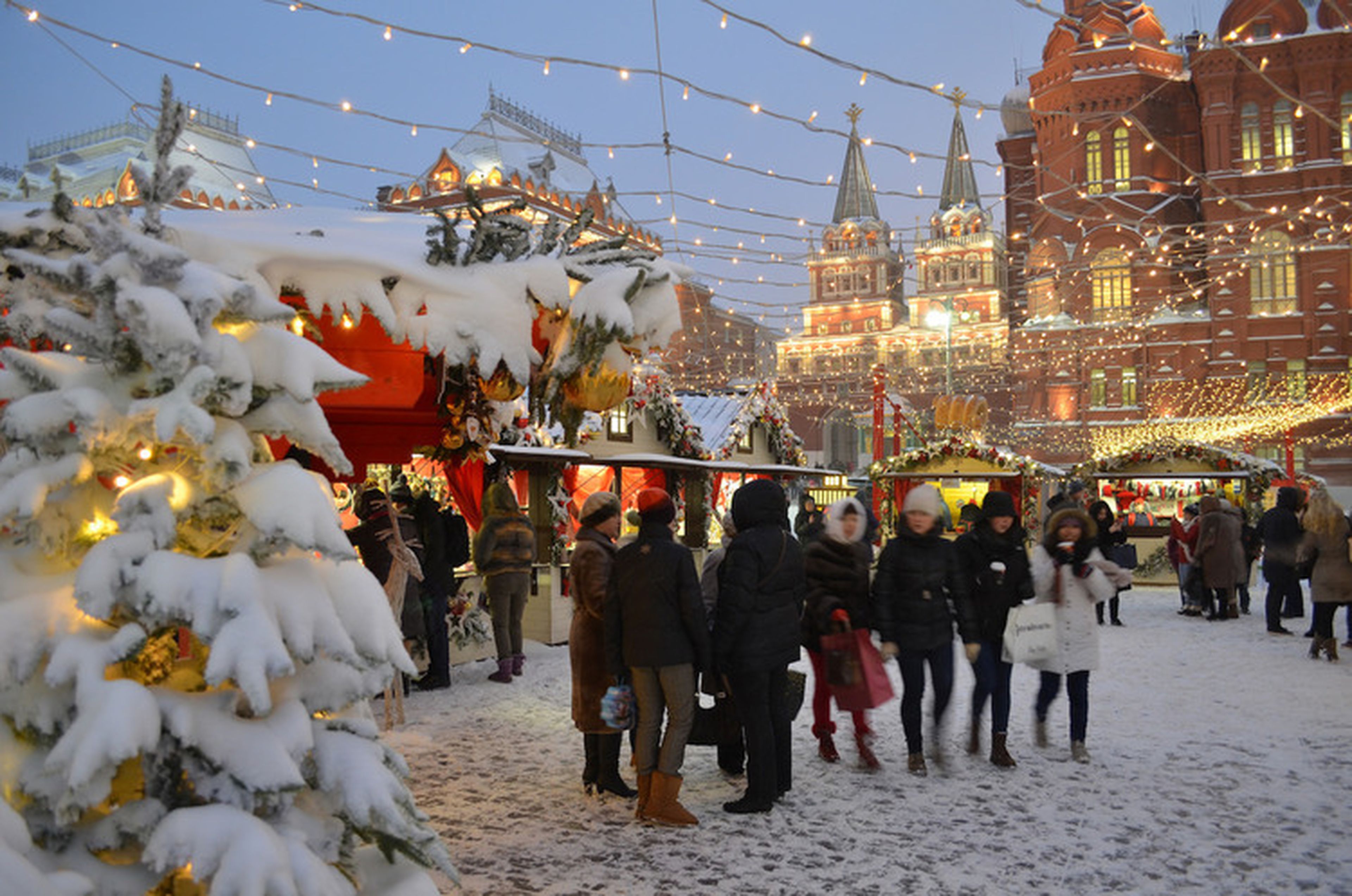 Mercado navideño en Moscú