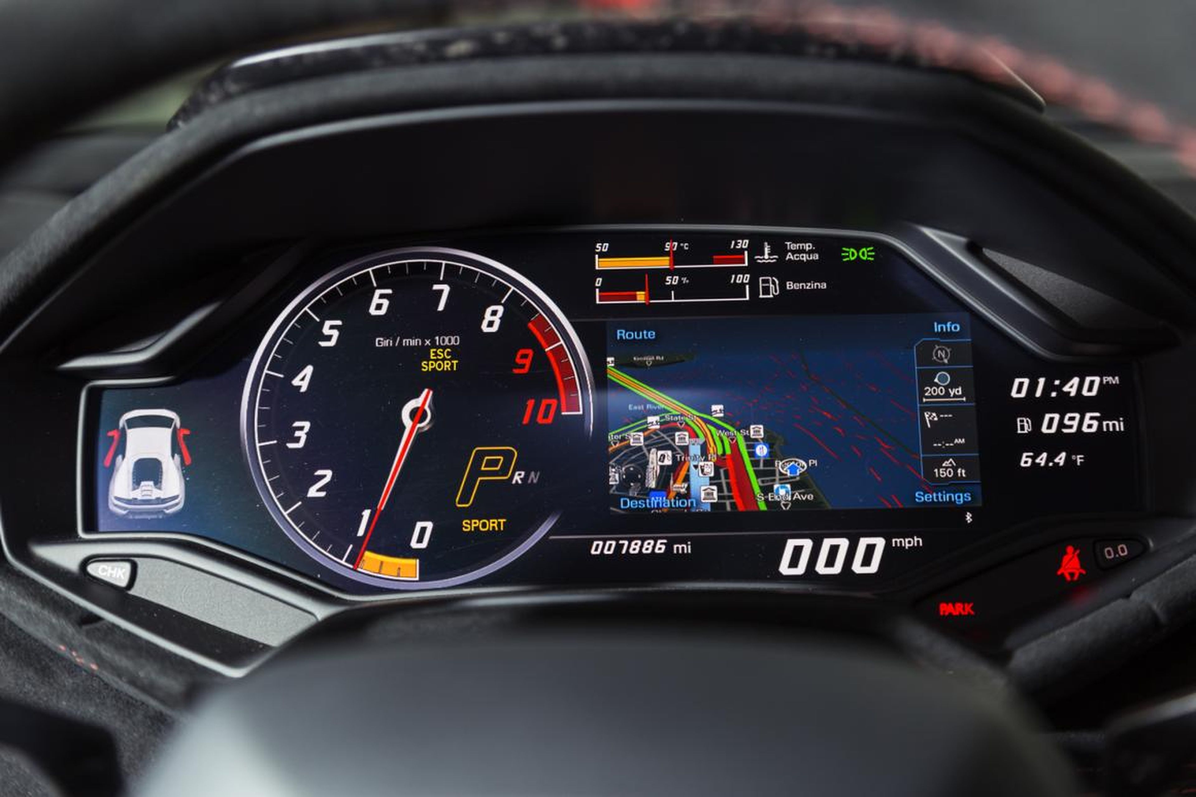 The navigation renderings might be small, but they're detailed and accurate. The system provides Bluetooth connectivity, as well as USB/AUX ports. You don't really miss a big touchscreen interface.