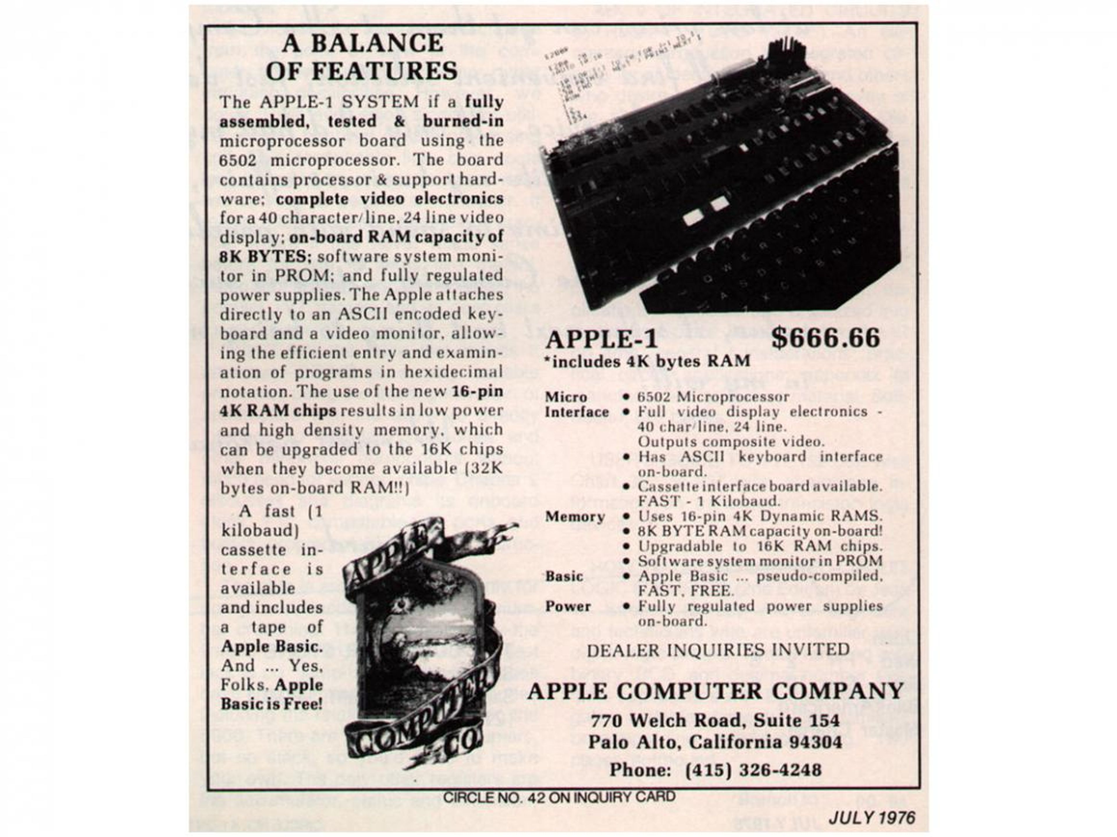 One of Apple's first ads from the 1970s.
