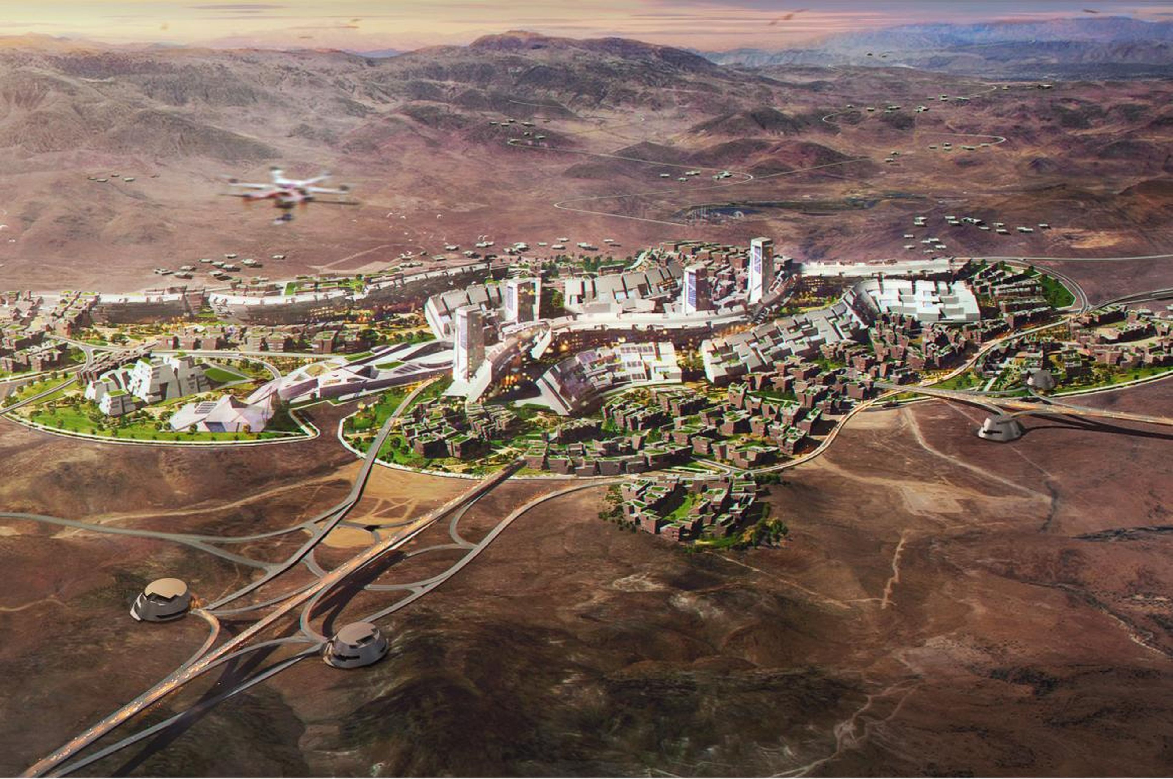 The other side of Innovation Park would be a residential "smart city" with homes and schools.