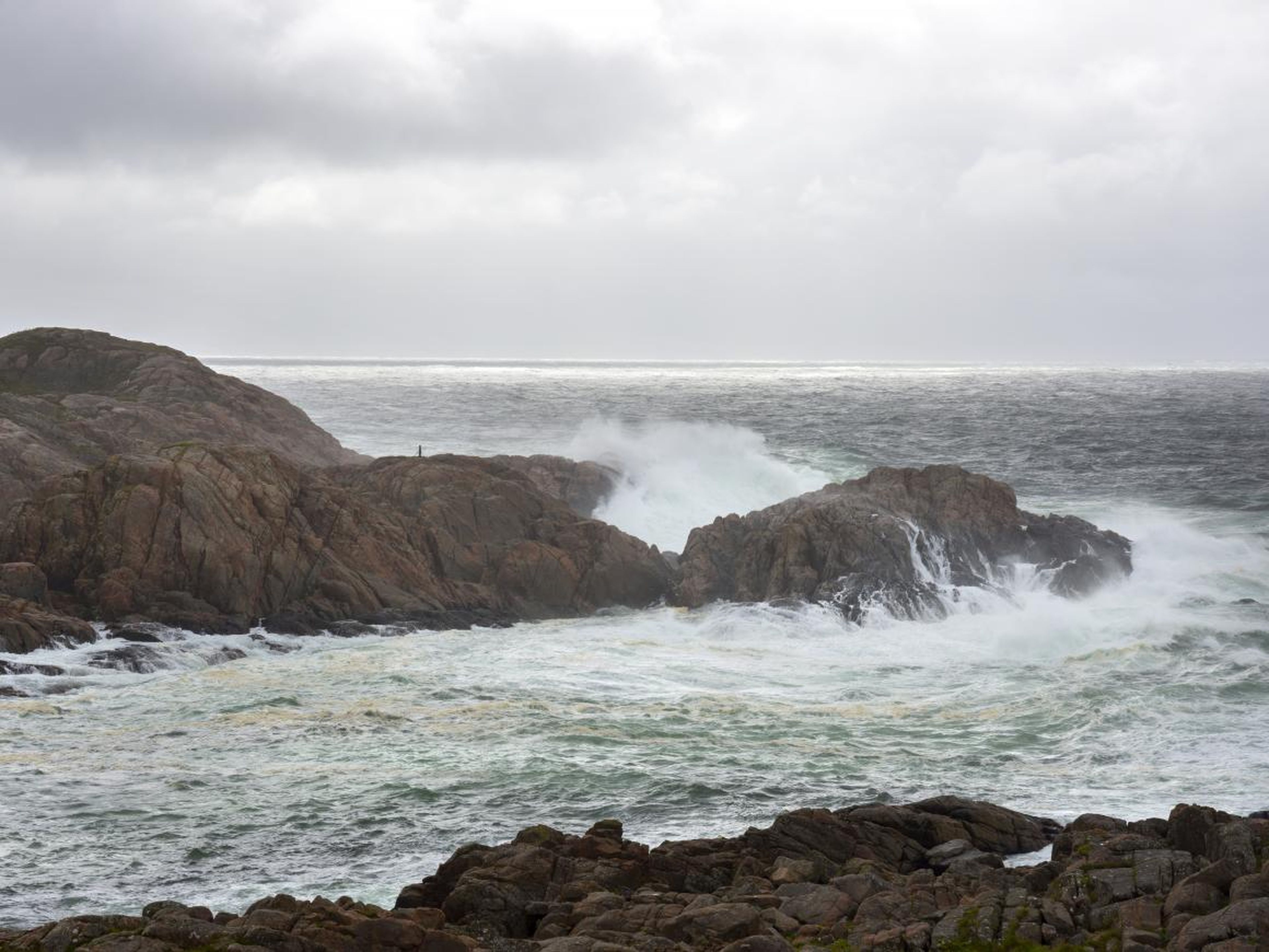 Stormy seas in Lindesnes, Norway.