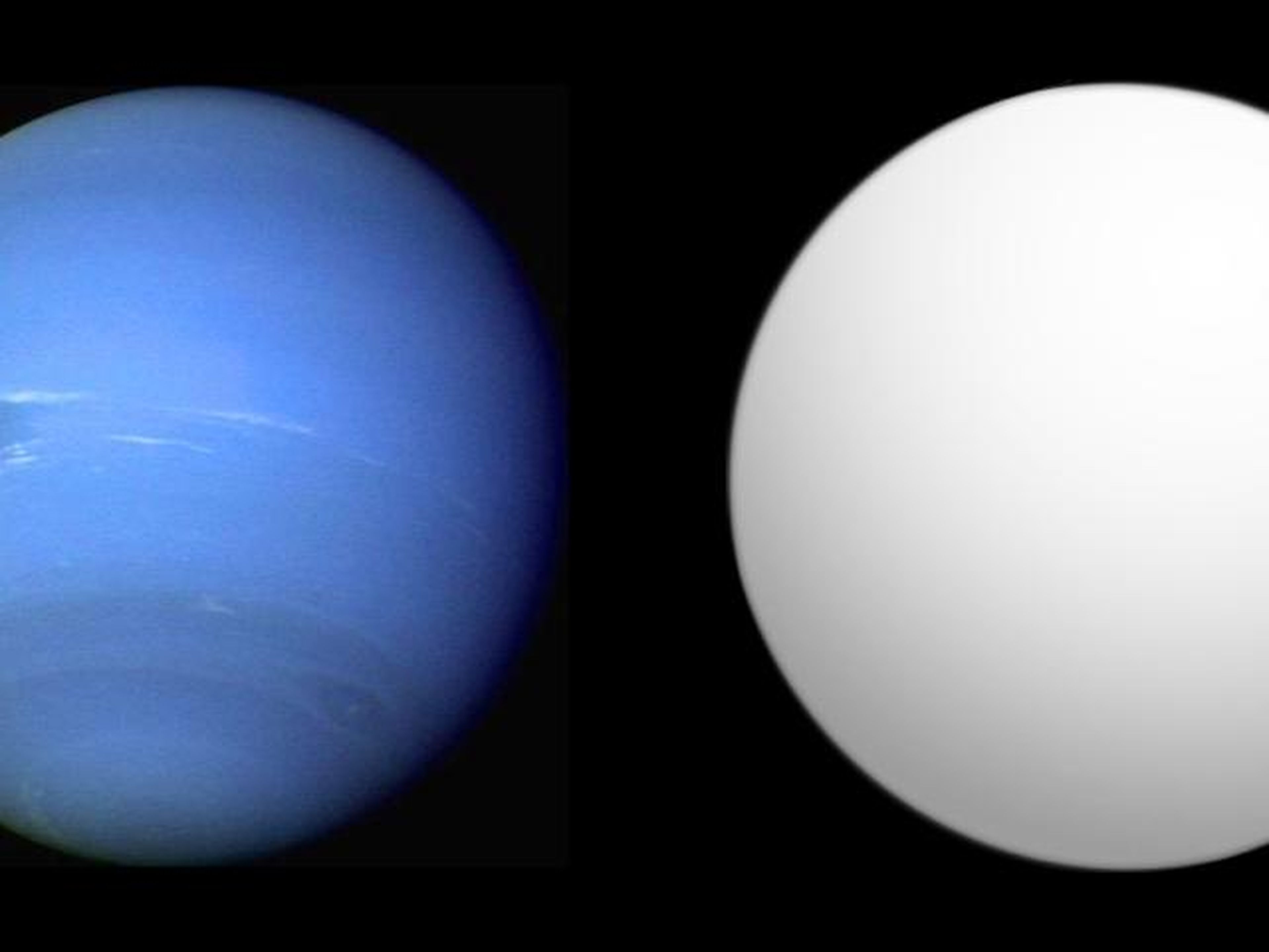 Comparación de tamaño entre Gliese 436 b y Neptuno.