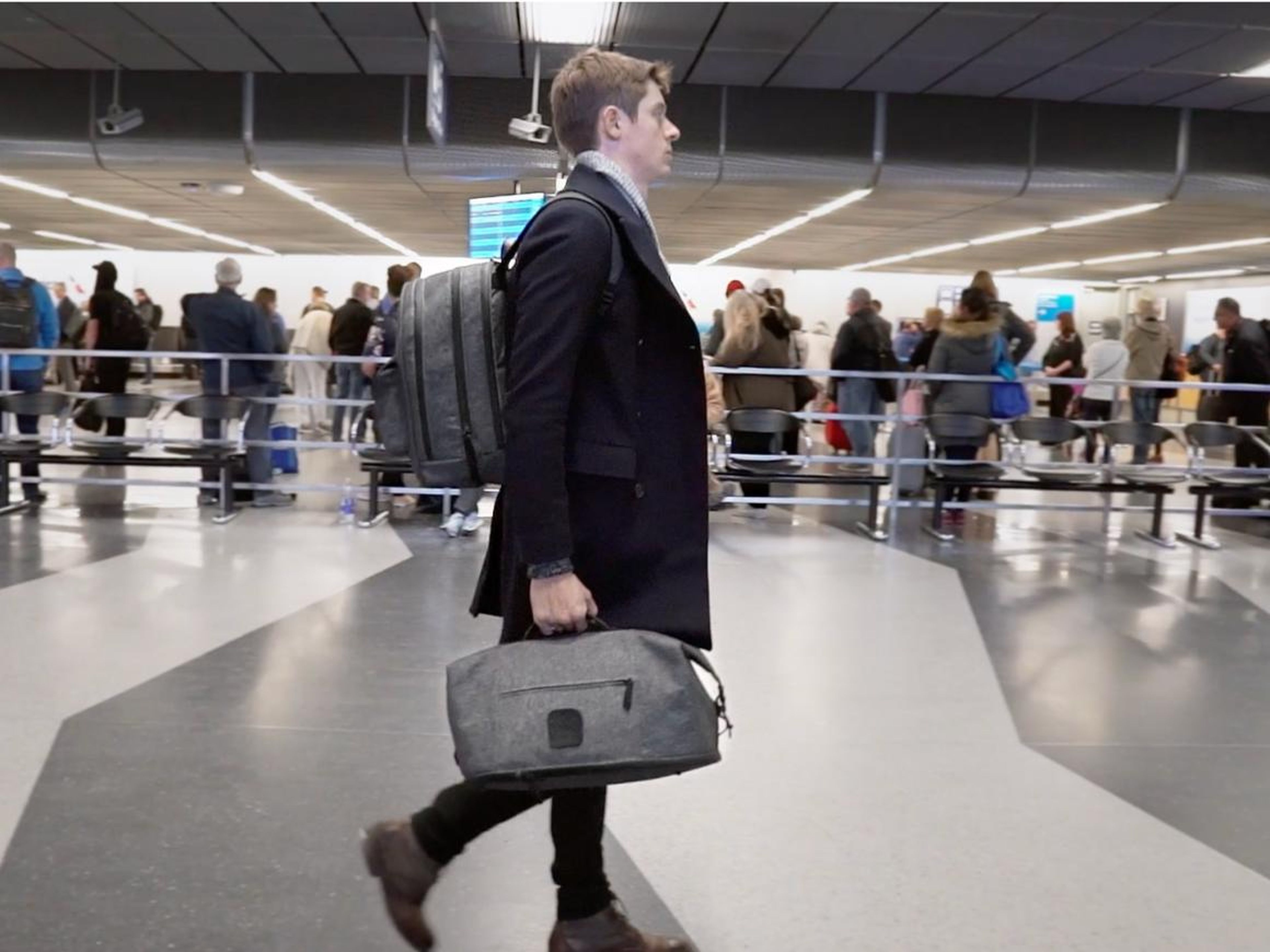 Webster says he's used the bags to store as much as two weeks' worth of luggage. He estimates he's saved hundreds of dollars in luggage fees — many airlines charge about $25 or more to check a bag.