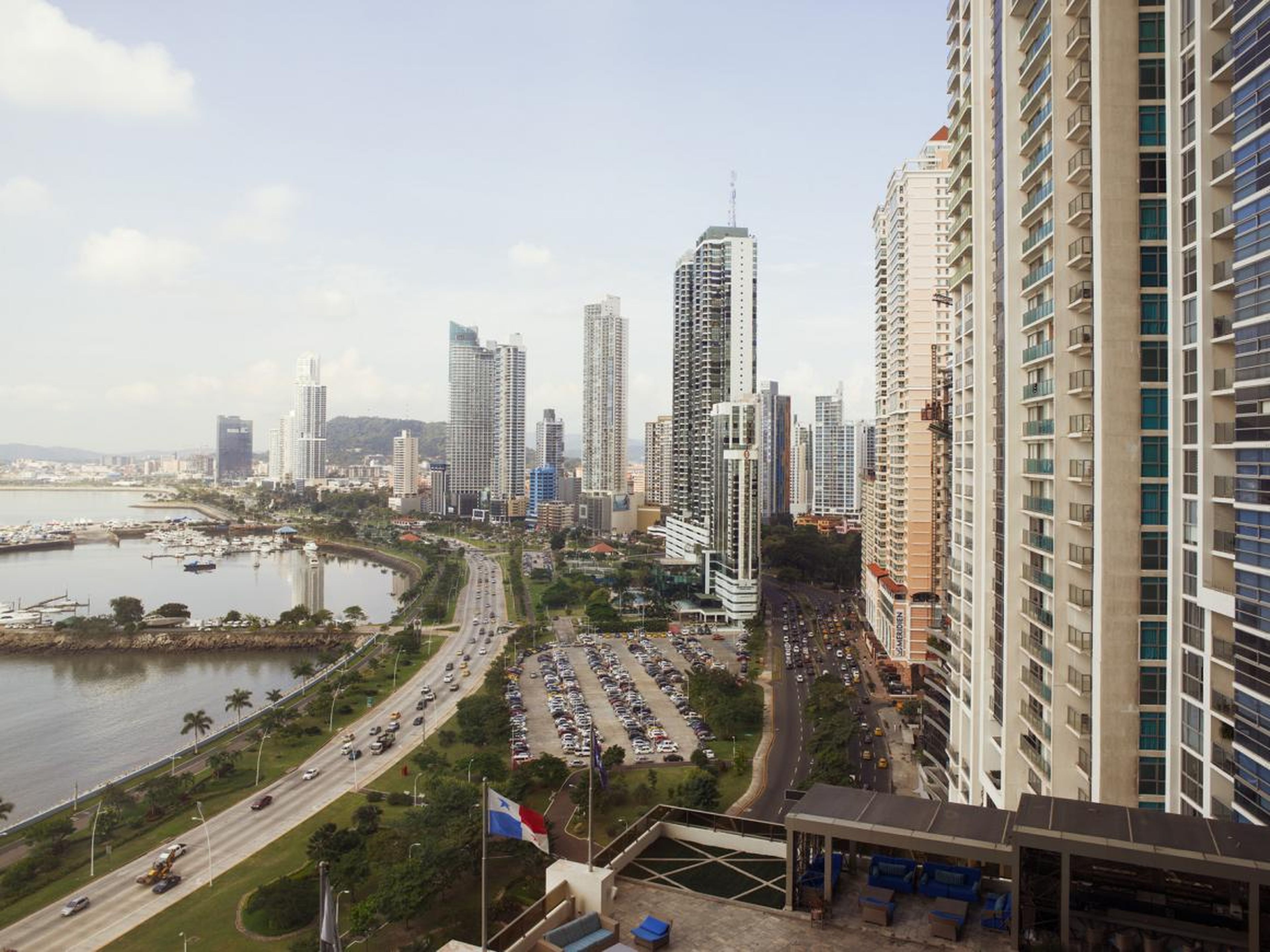 View of Panama City, Panama from the hotel window.