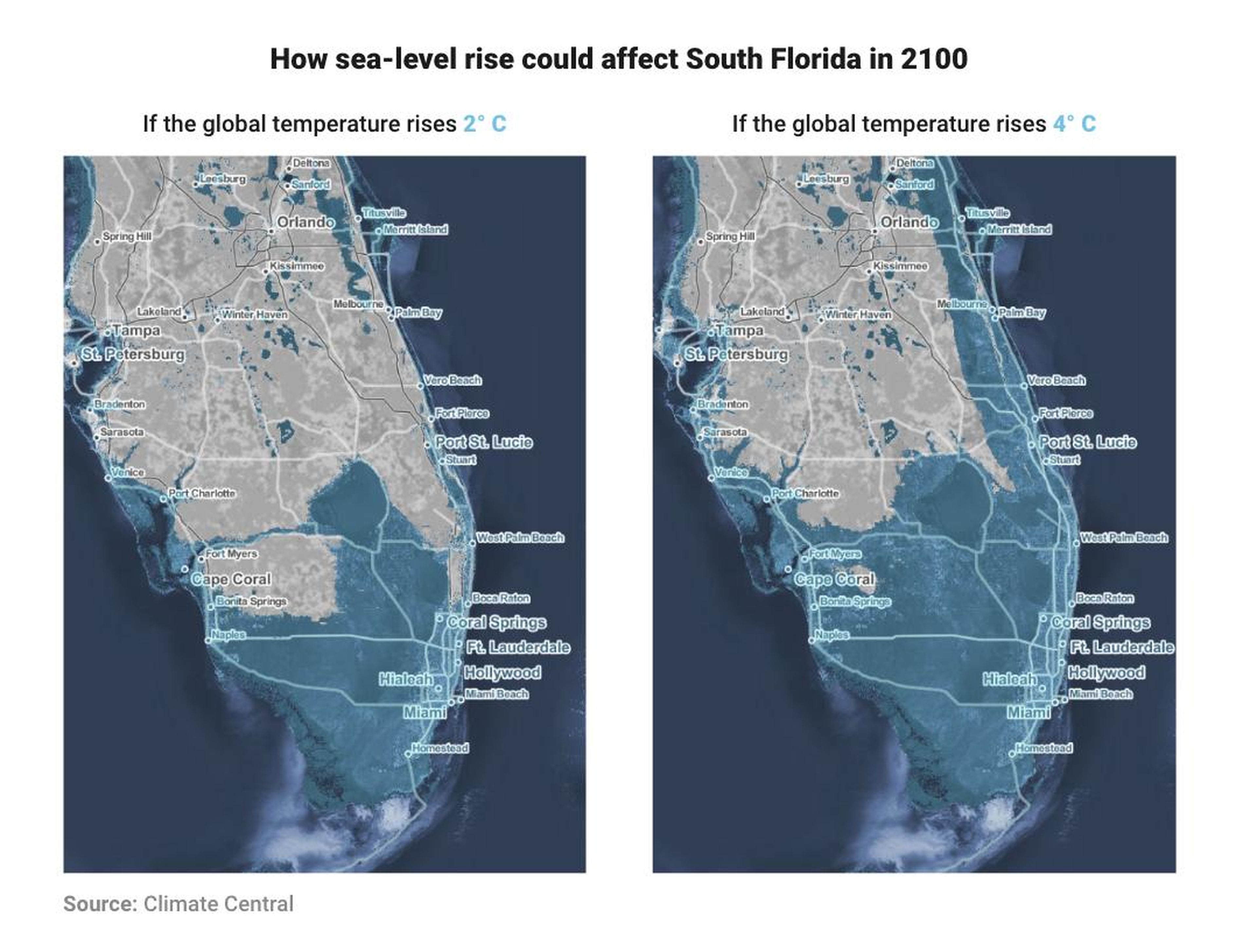 The world's coastlines may be unrecognizable by 2100, even with moderate sea-level rise.