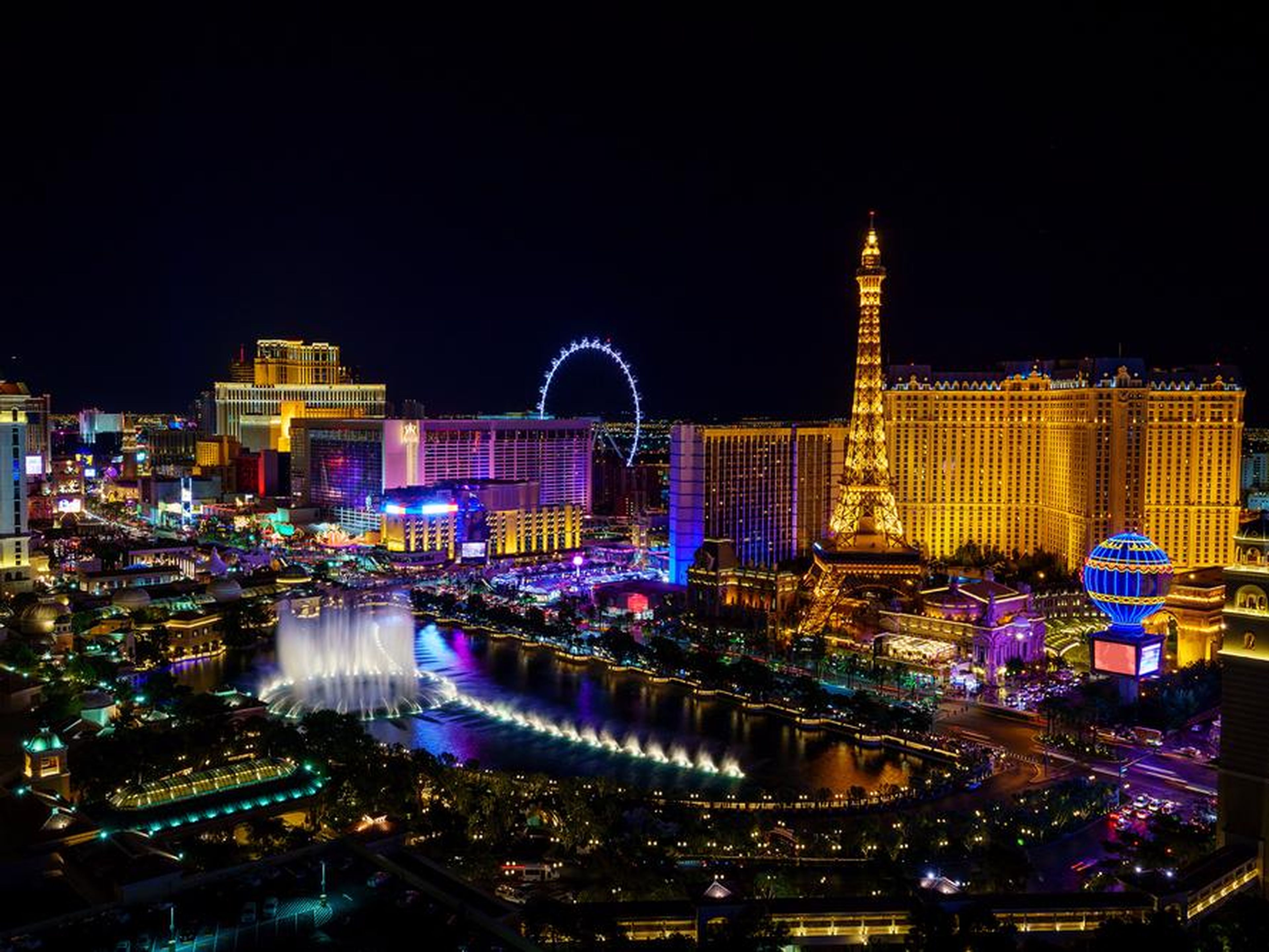 Vista de una icónica parte de Las Vegas, Nevada.