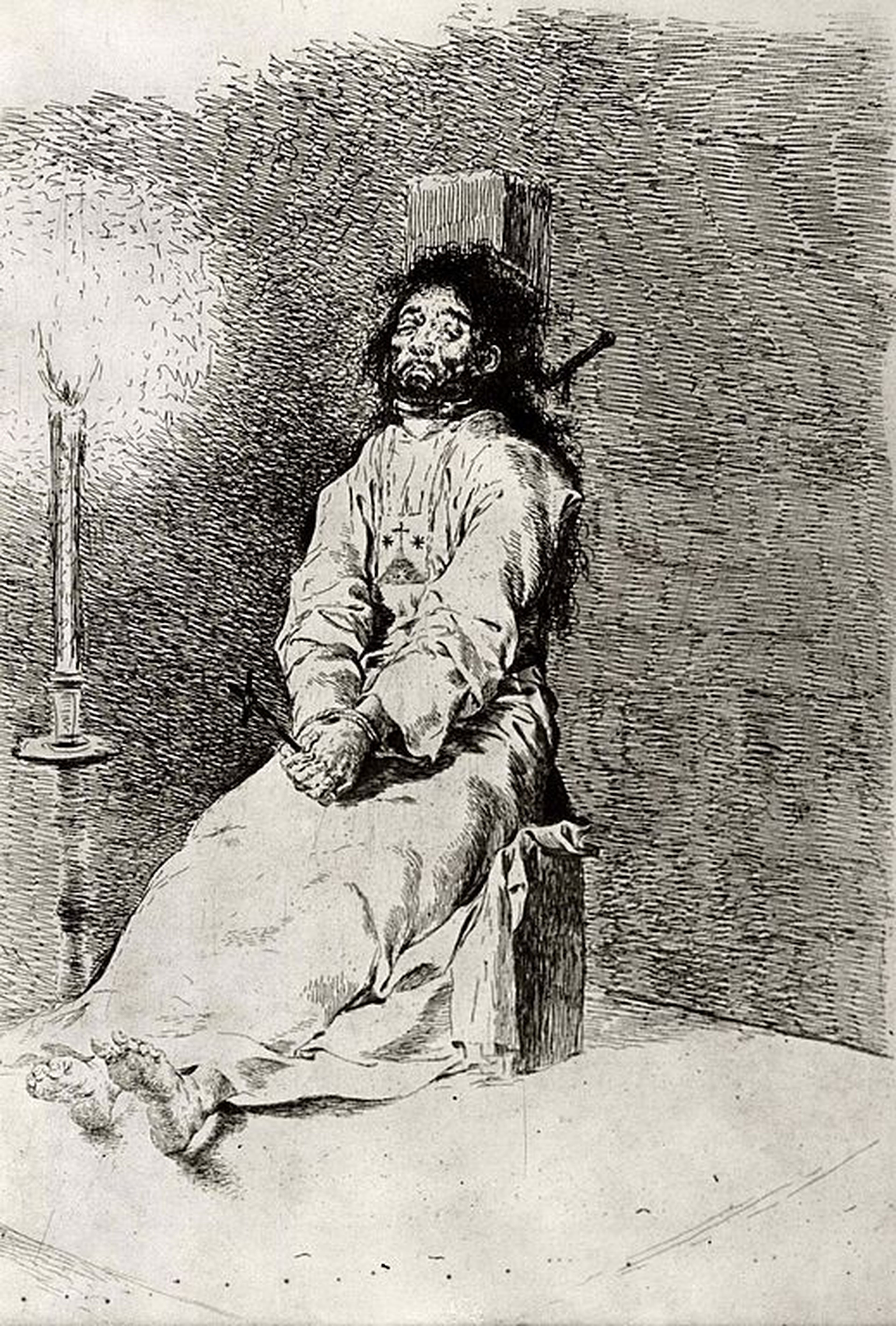 El agarrotado, un grabado de Francisco de Goya
