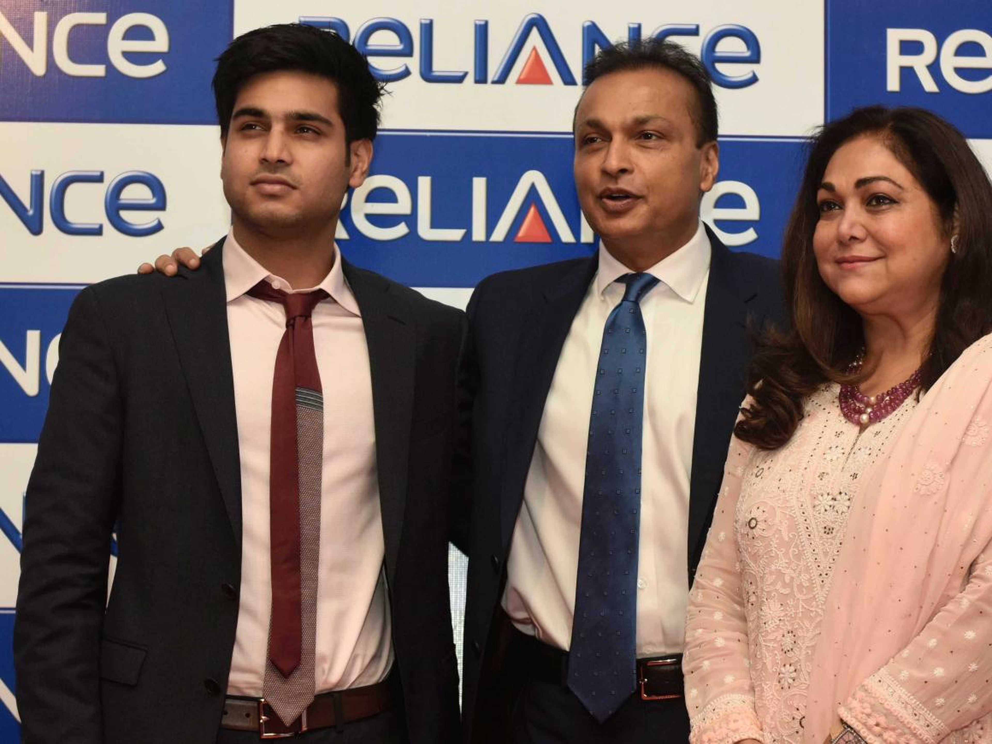 Anmol Ambani with his parents, Anil and Tina Ambani.
