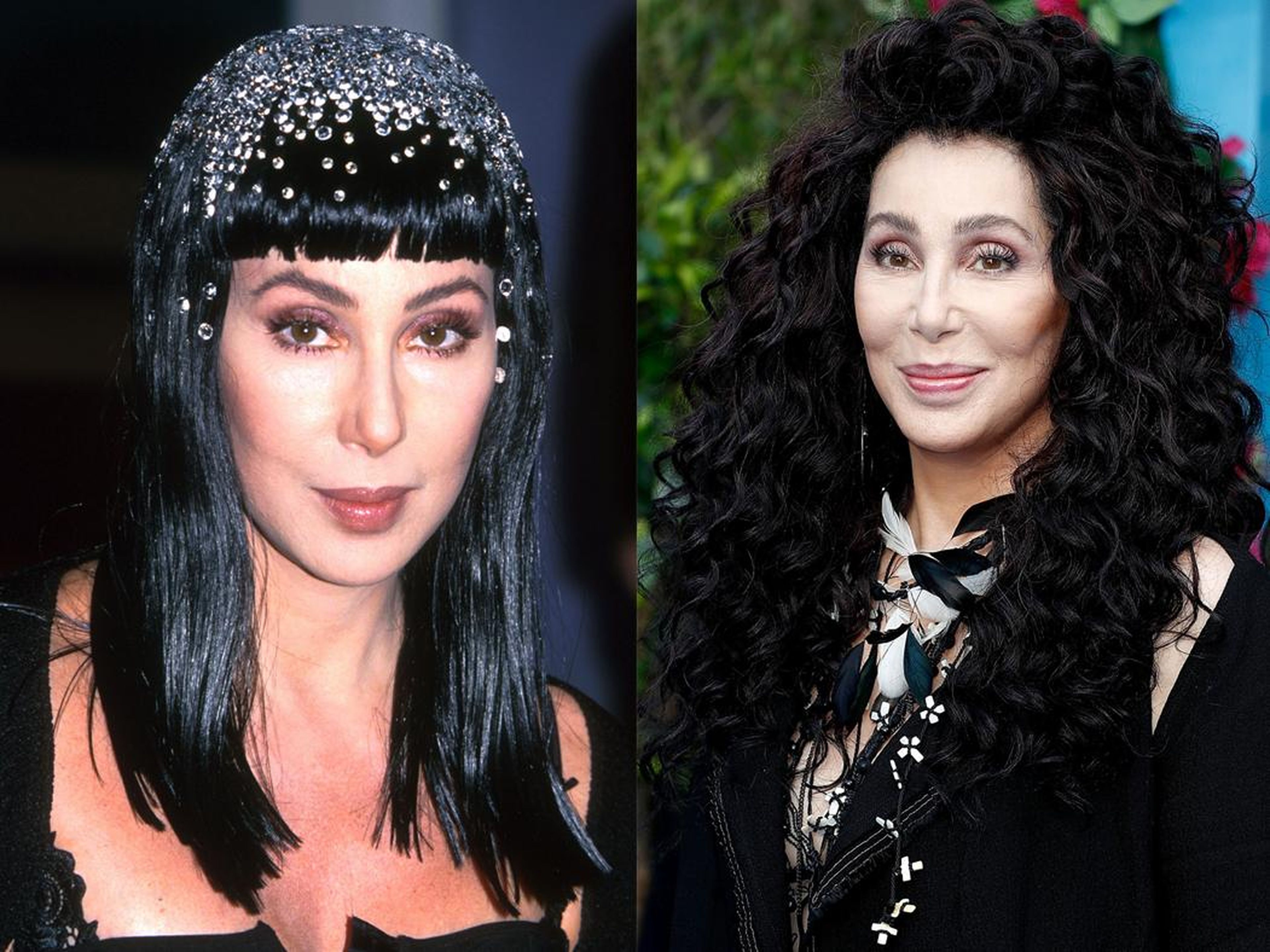 Cher en 1999 y en la actualidad.