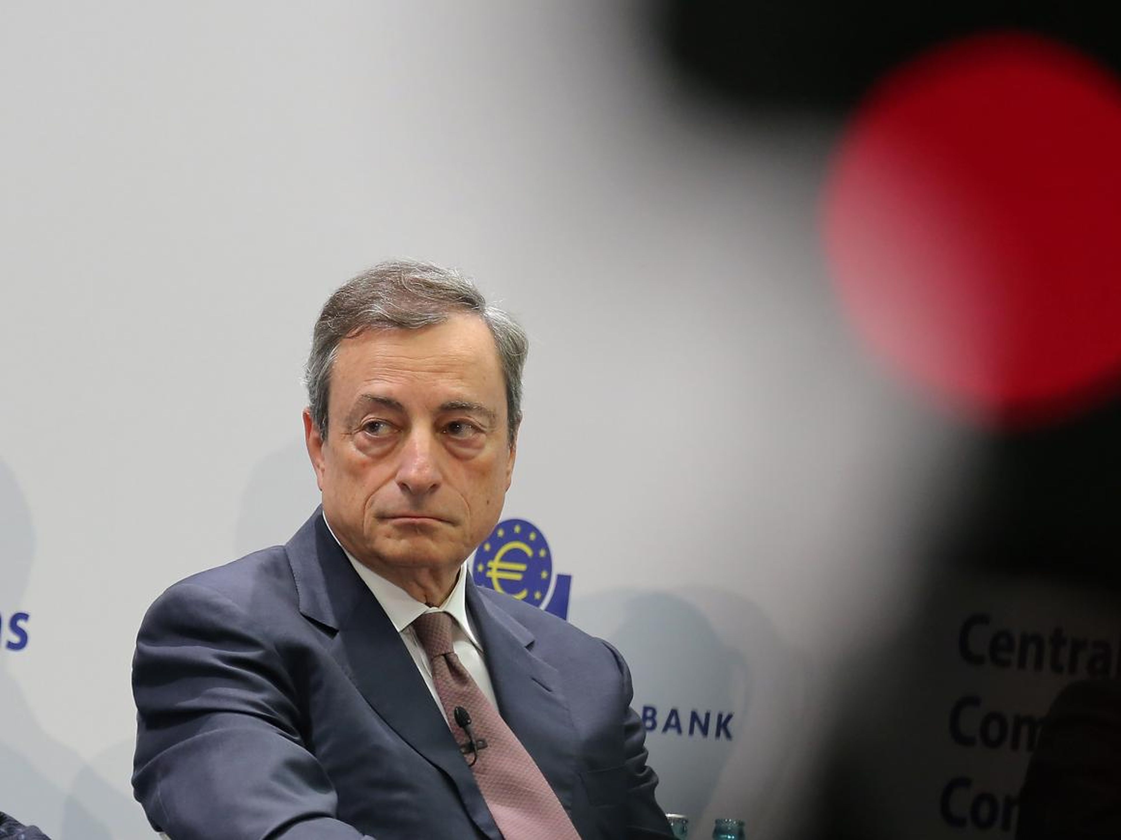 Mario Draghi, President of the European Central Bank (ECB), in a panel to discuss central bank communication on November 14, 2017 in Frankfurt, Germany.