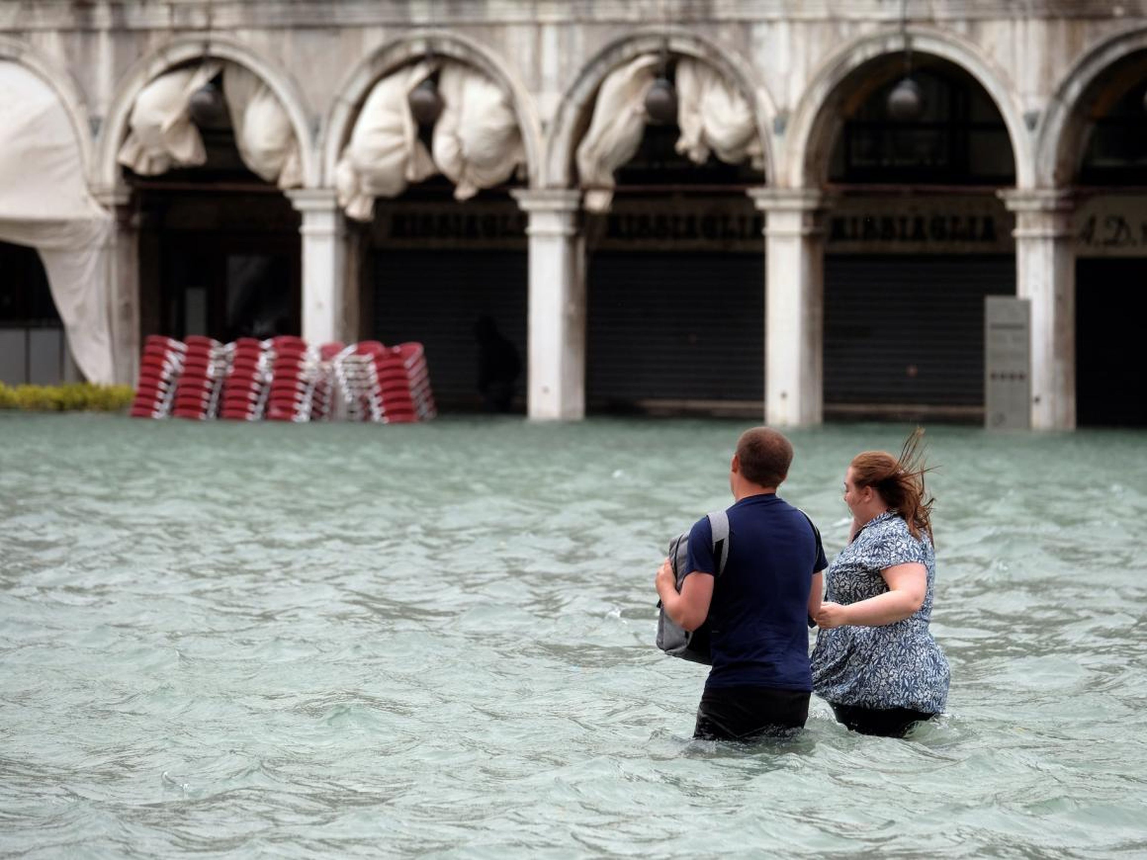 Flooding season, or "acqua alta" — a period of particularly high tides in the Adriatic Sea — runs from autumn to spring in Venice.