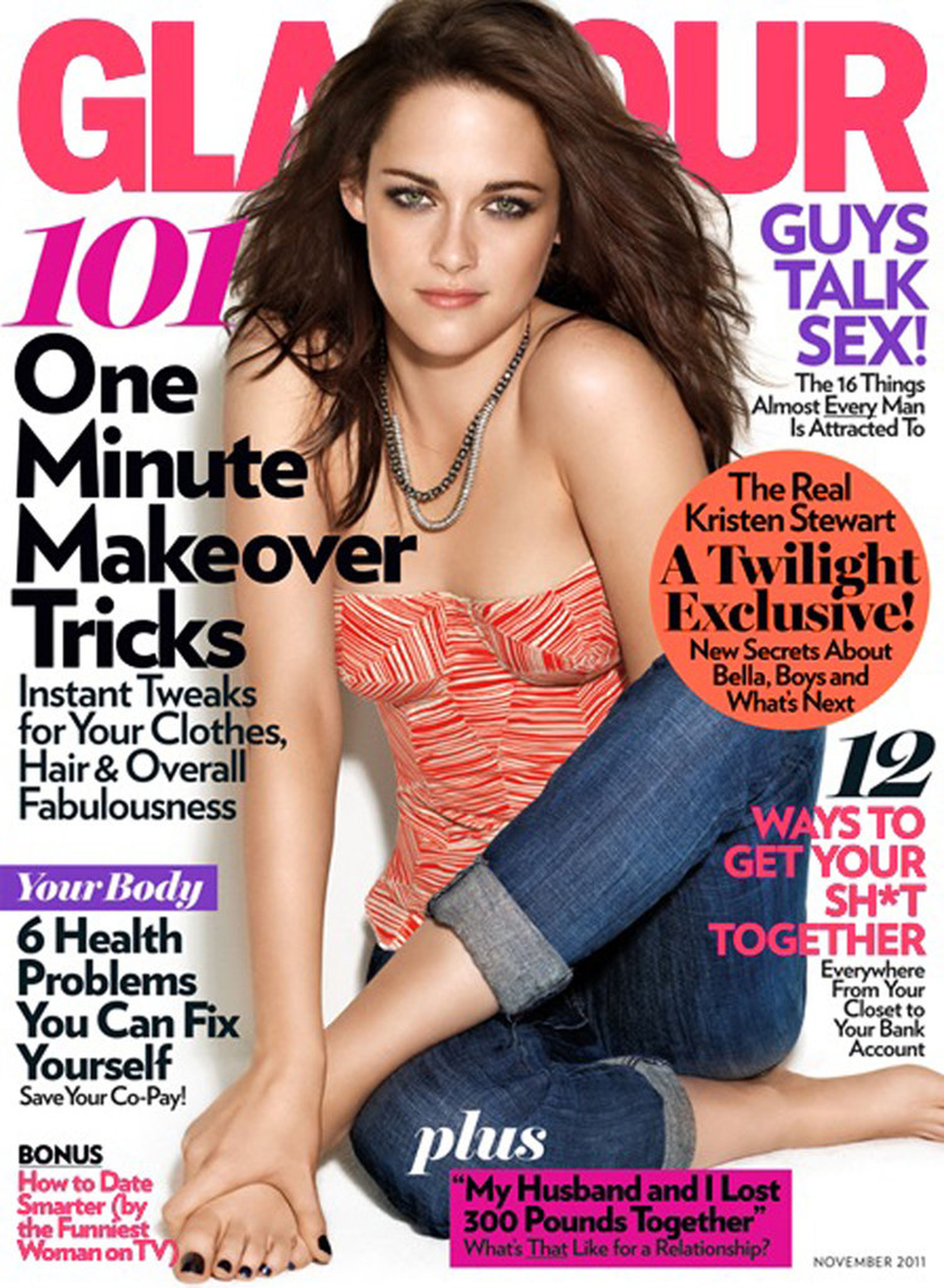 Kristen Stewart apareció en la portada del número de noviembre de 2011 de Glamour.
