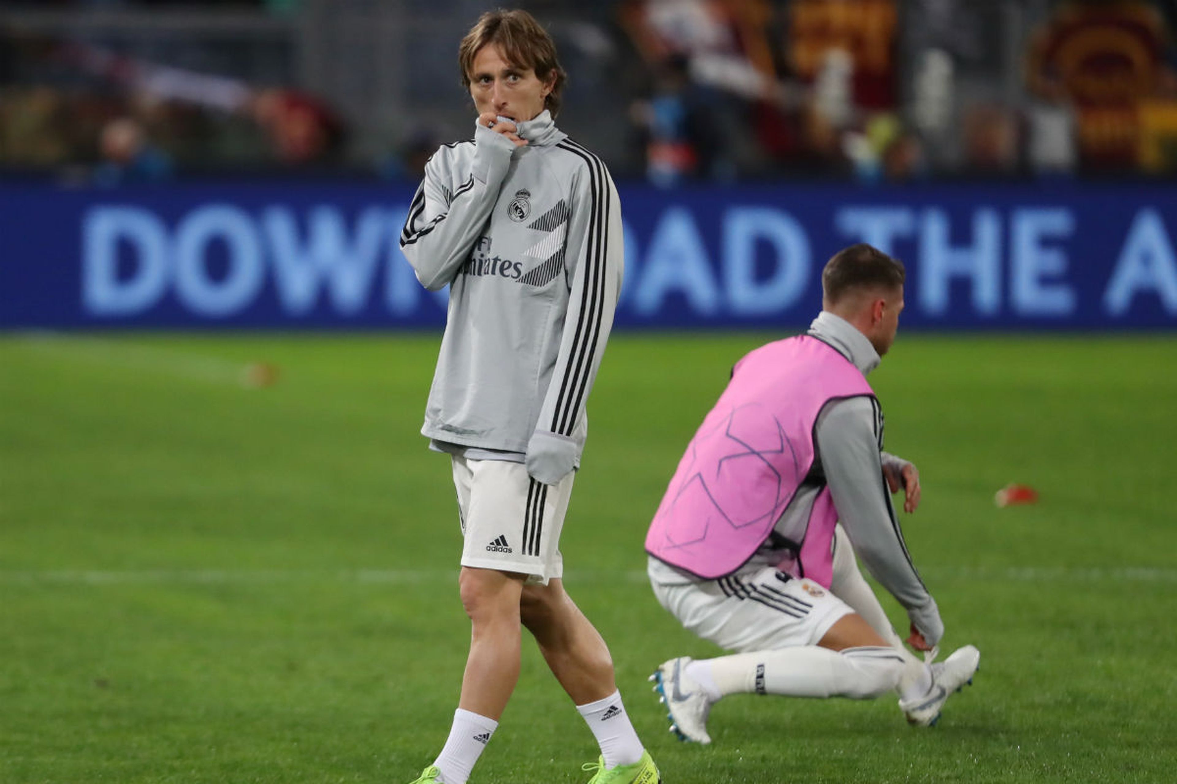 Luka Modric, antes de un partido con el Real Madrid.