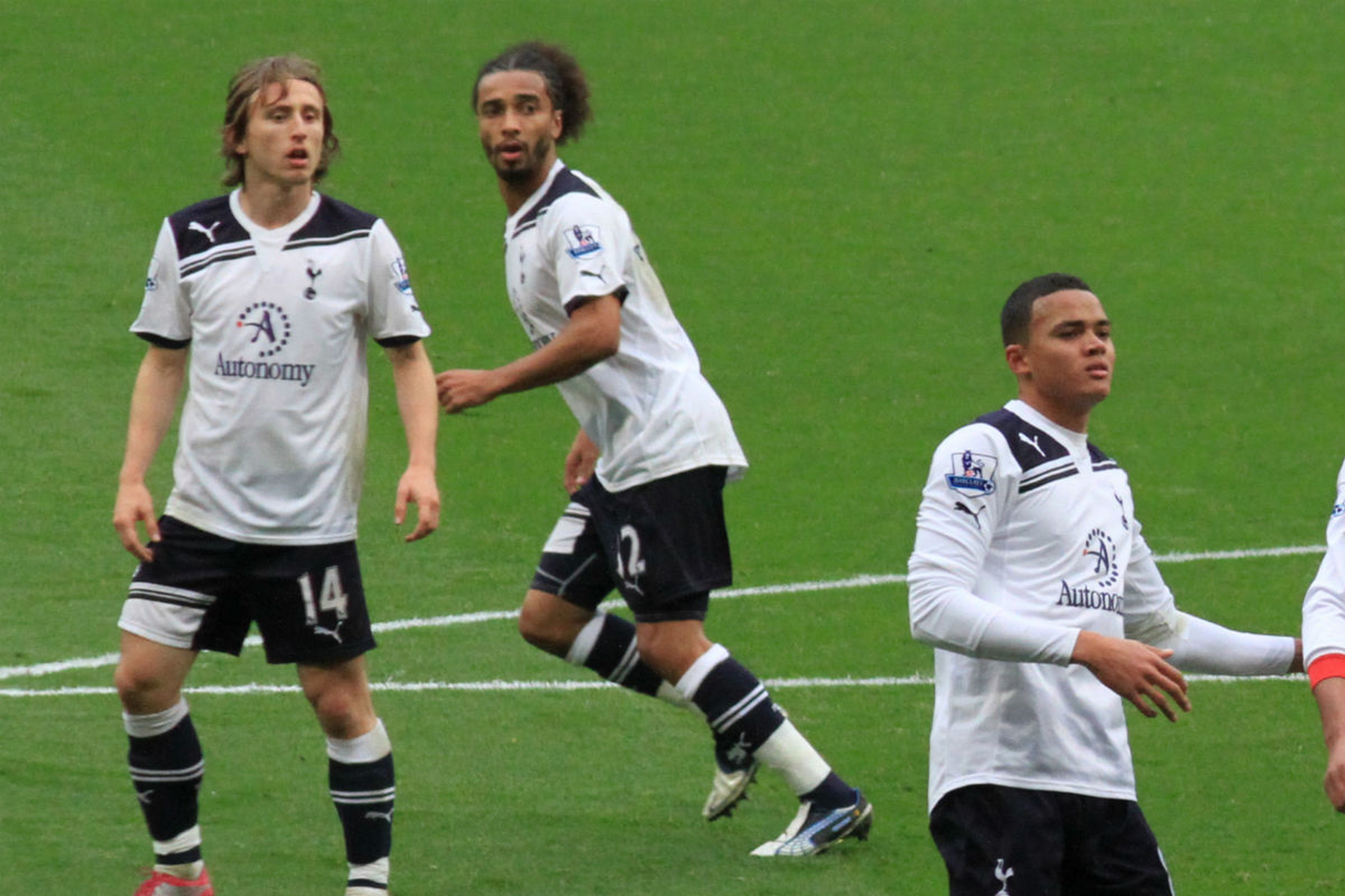 Luka Modric (izquierda), durante un partido con el Tottenham