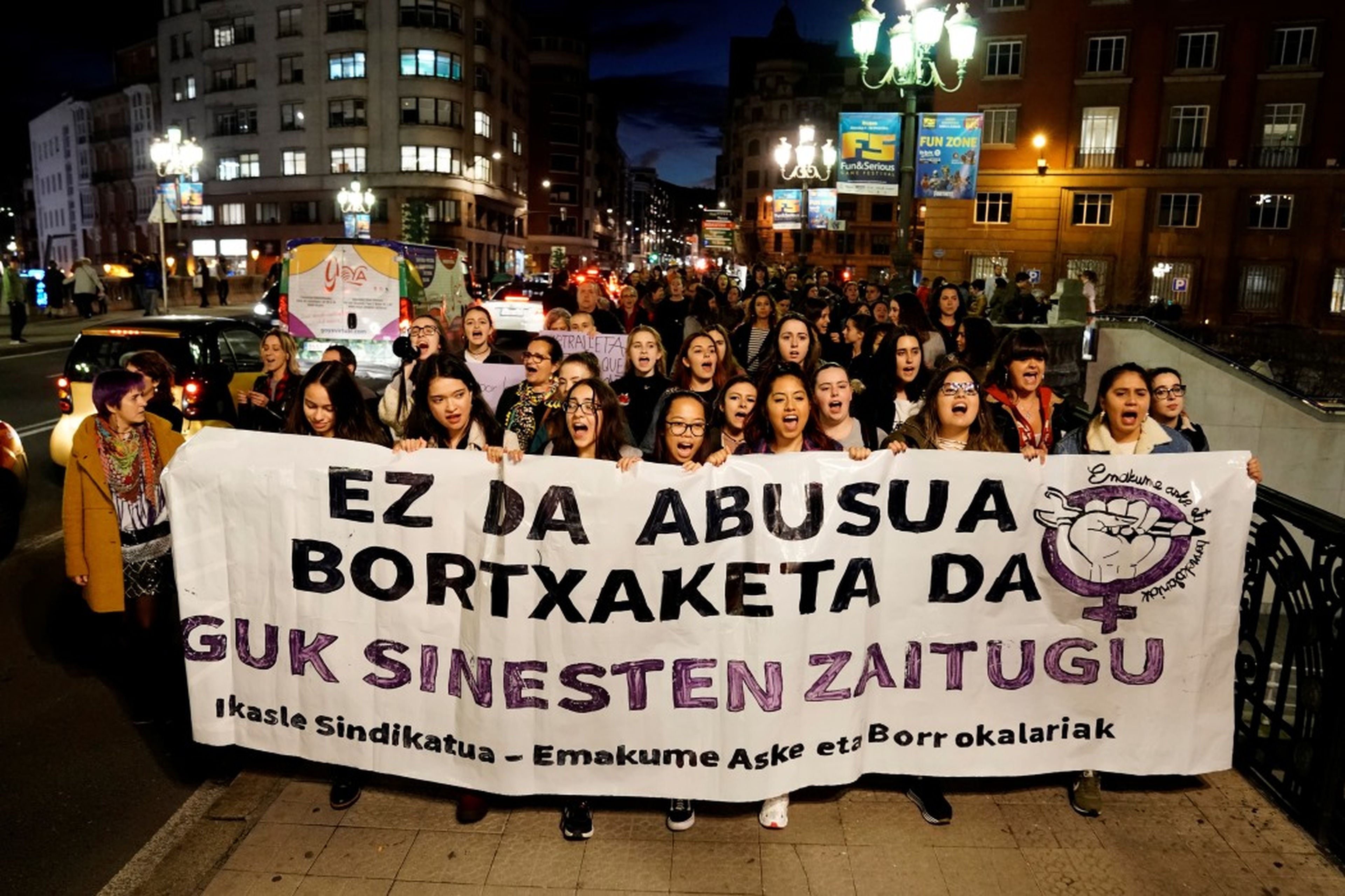 Manifestación en Bilbao contra la sentencia del caso La manada, el 5 de diciembre de 2018.