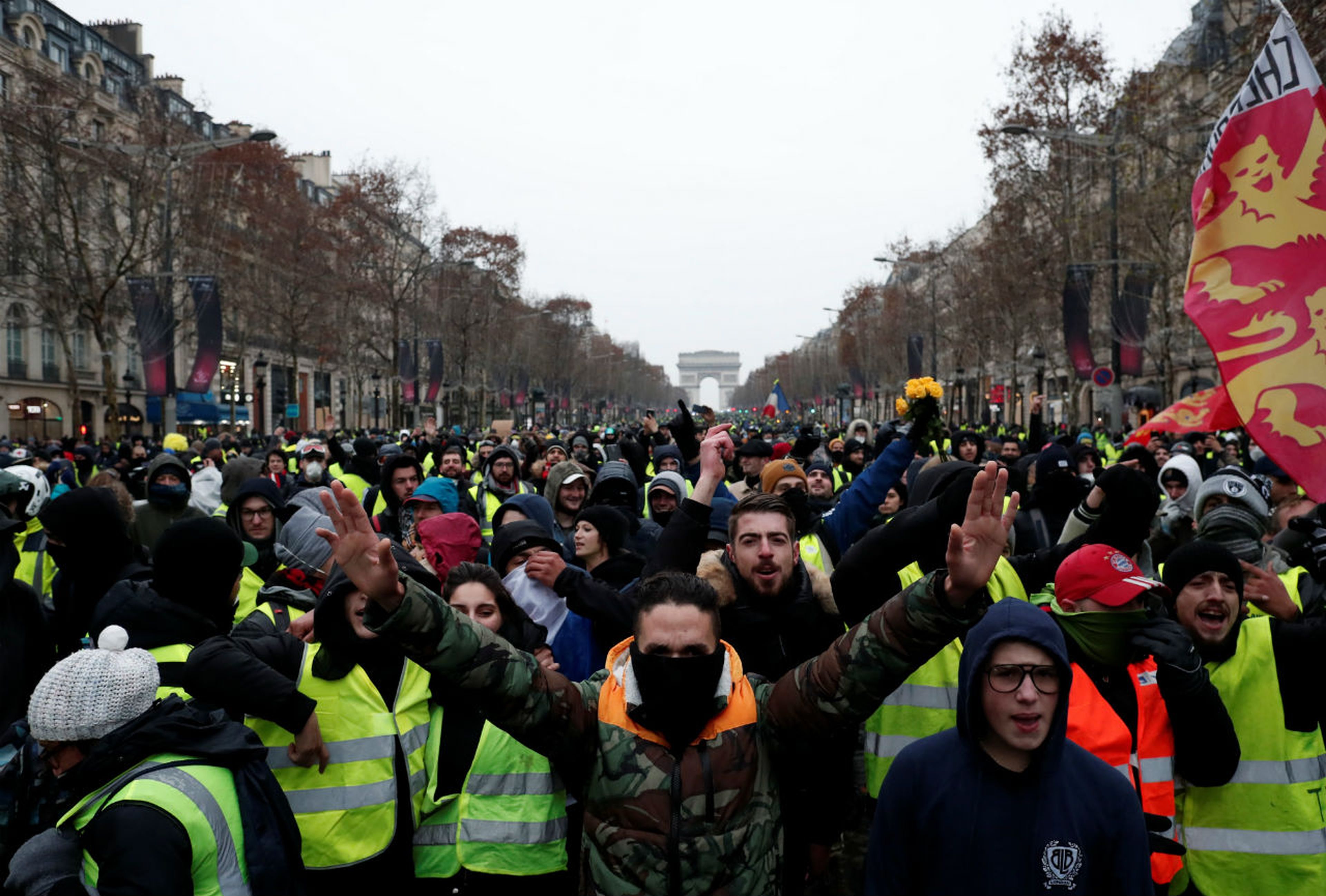Una manifestación de los chalecos amarillos en París