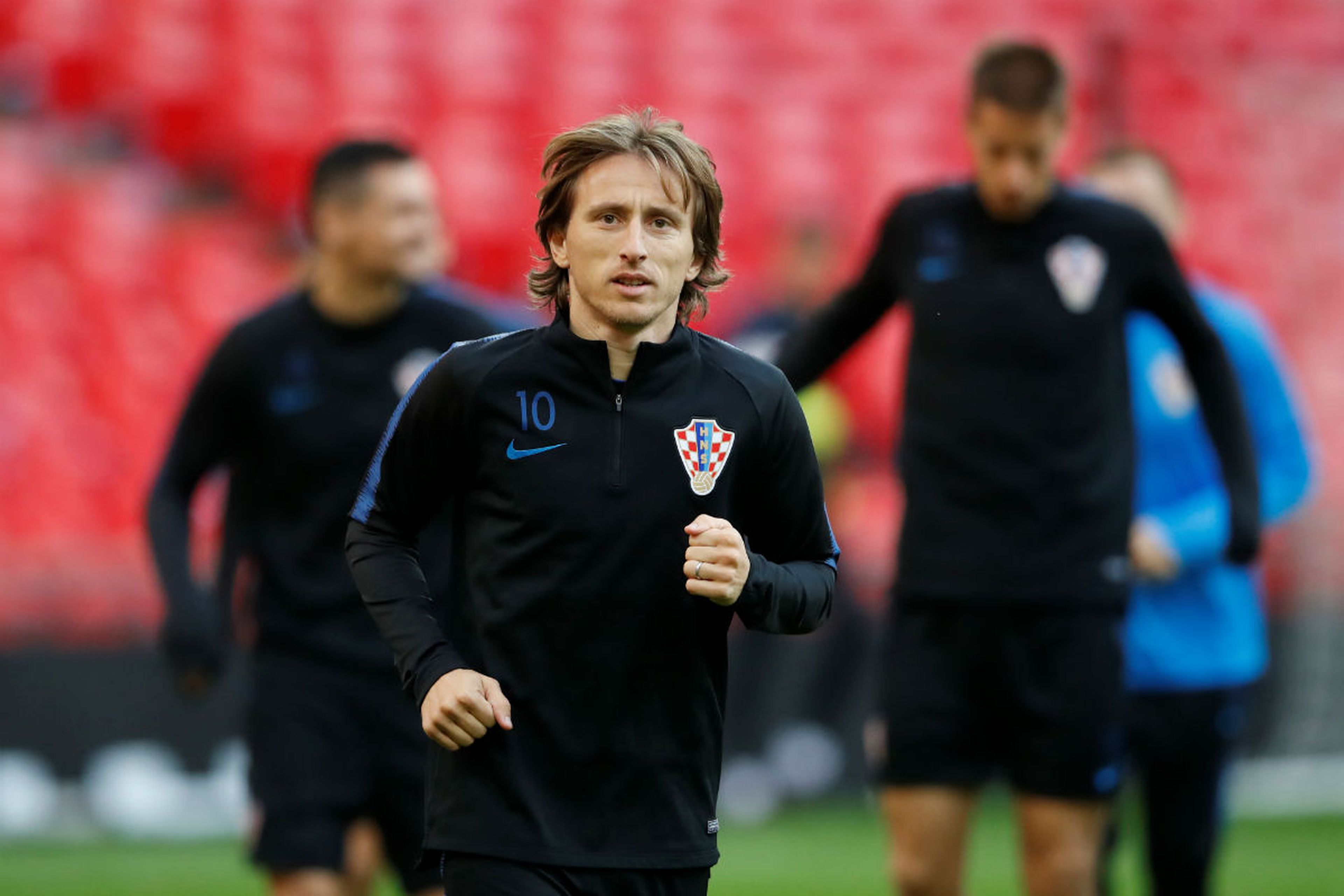 Modric, durante un entrenamiento con Croacia.