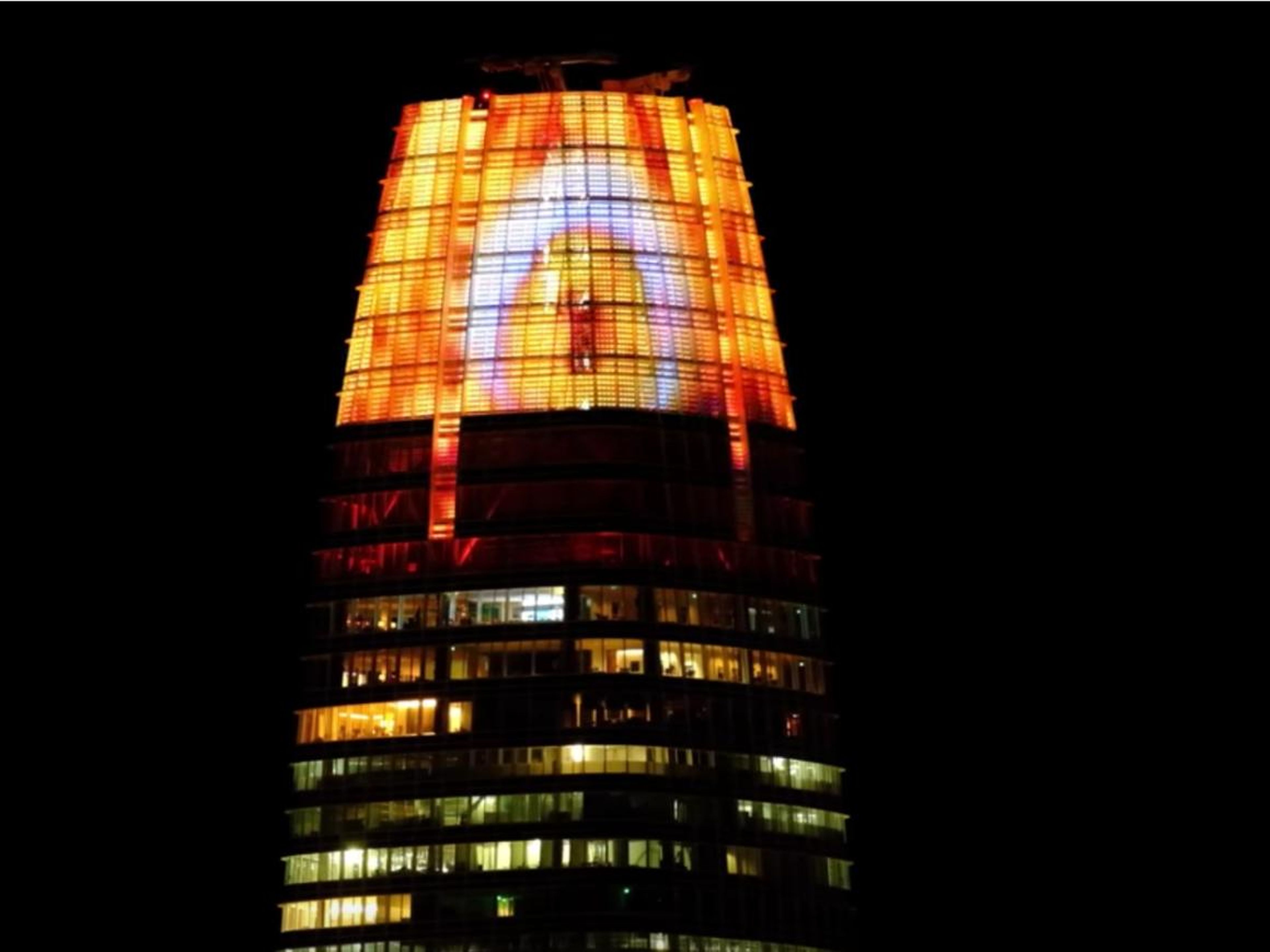 NOVEMBER: Not helping the tech industry's growing reputation for doing evil, the Salesforce Tower was lit up like the Eye of Sauron from "The Lord of the Rings."
