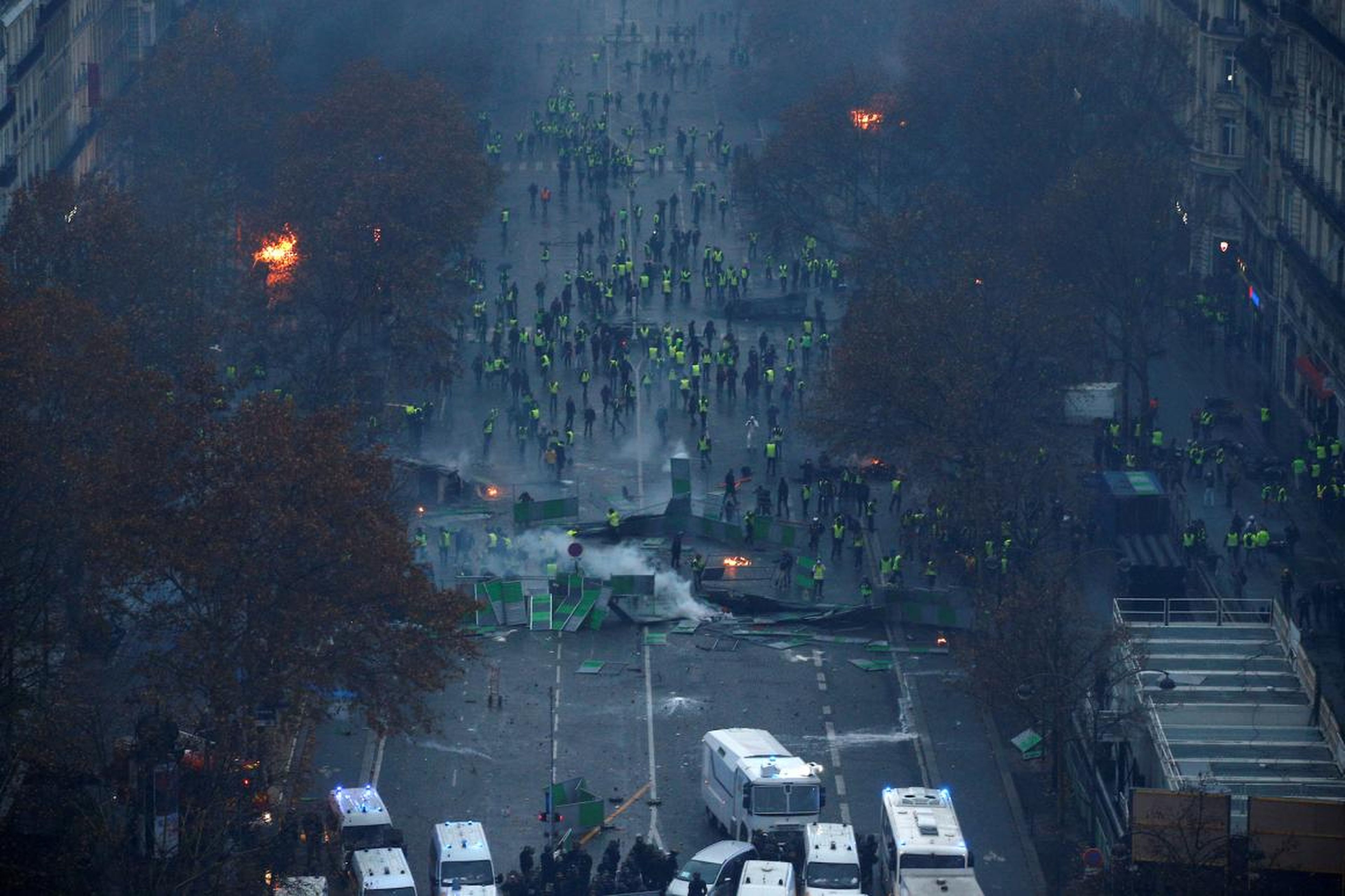 Protesters and the police faced off on Paris' streets.