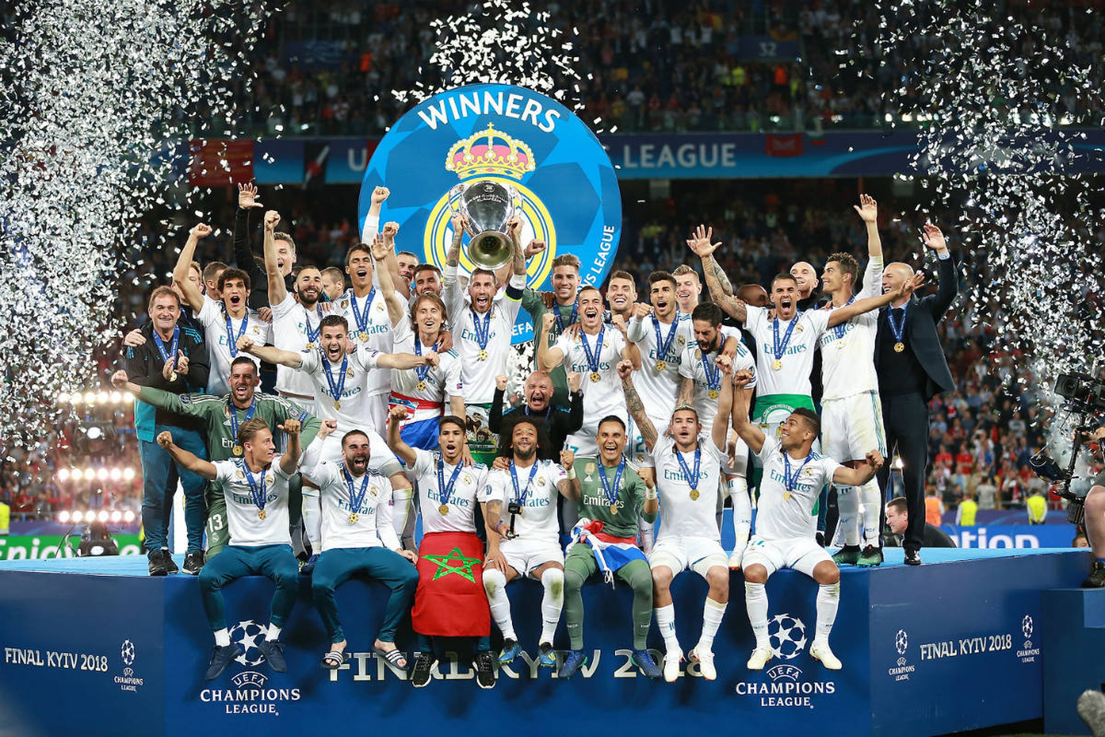 El Real Madrid celebra la Champions League 2018.