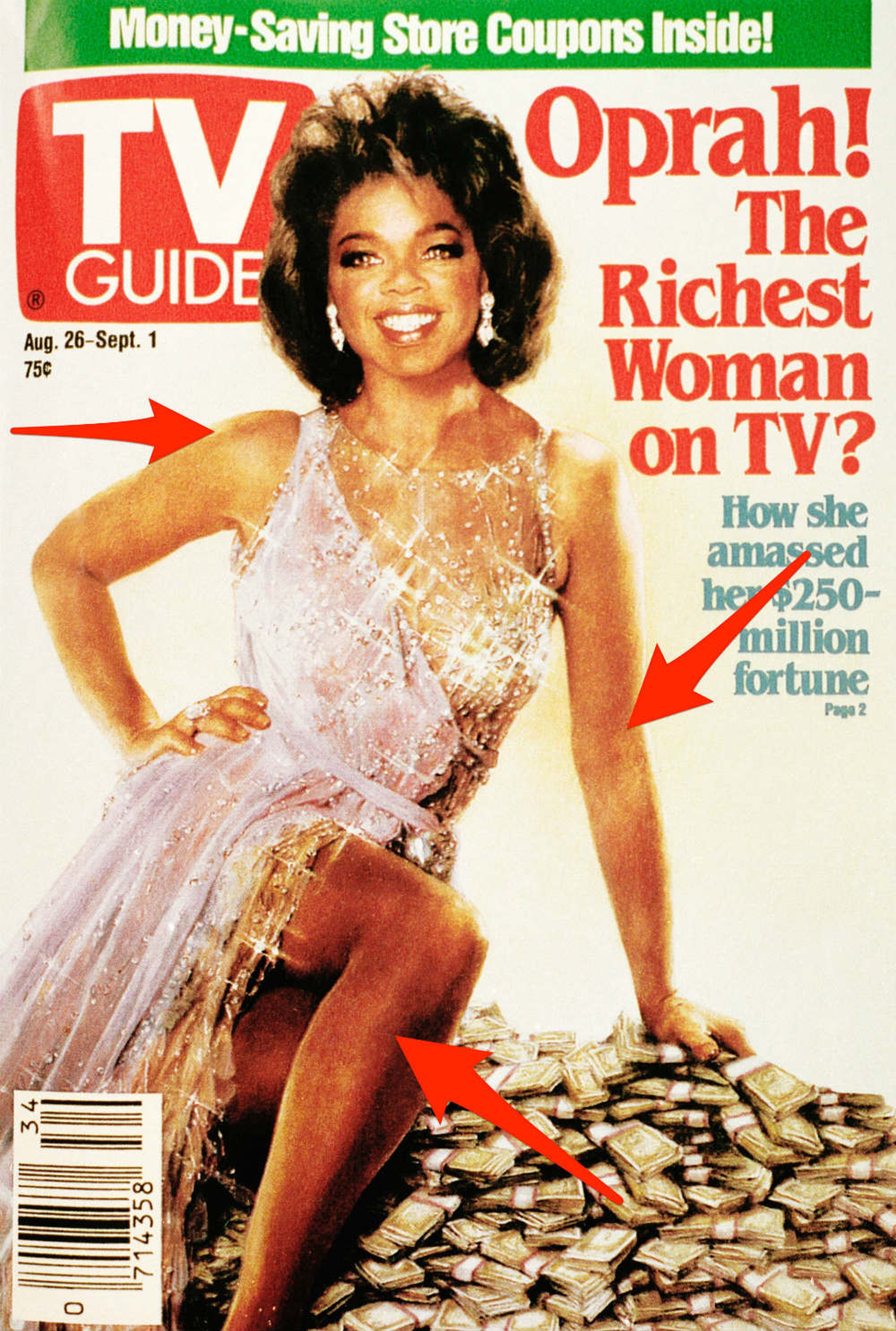 La revista editó la cabeza de Winfrey en el cuerpo de la estrella de los años 60 Ann-Margret, sin el permiso de ninguna de las estrellas.