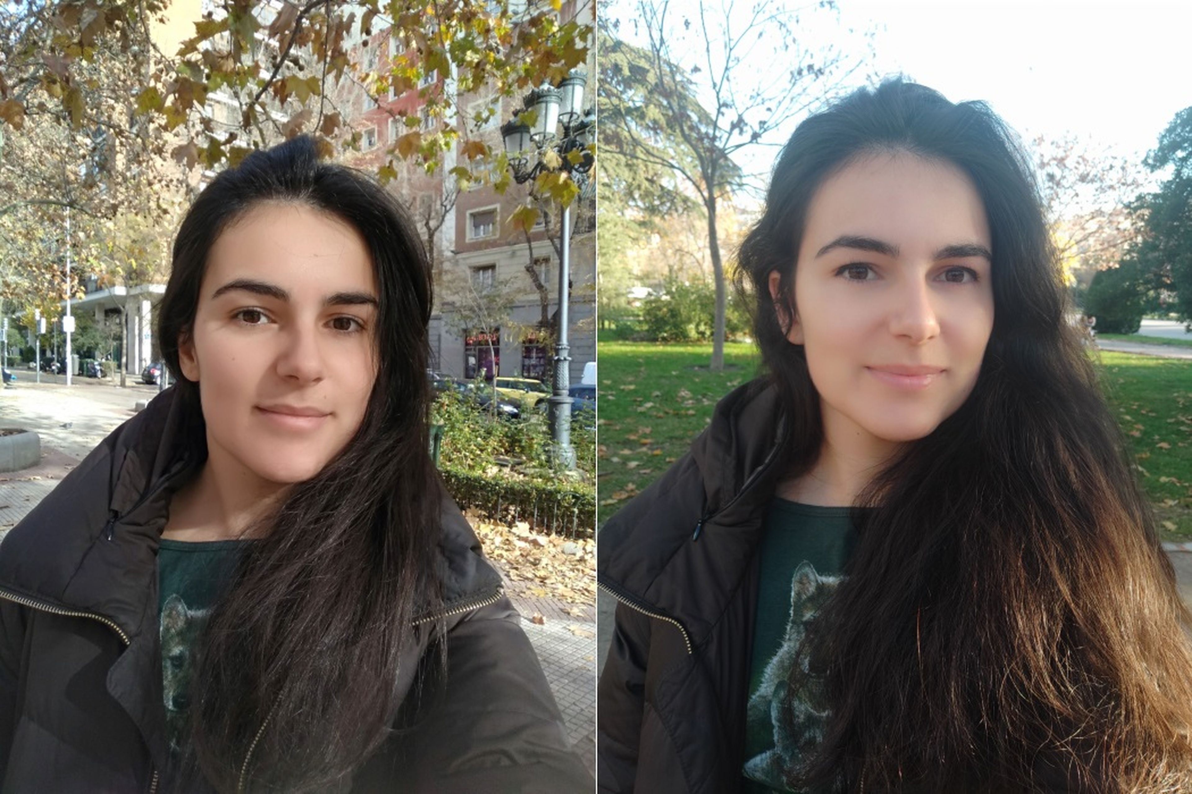 Izquierda: selfie con mi móvil, un Xiaomi Redmi 4X, sin filtros. Derecha: selfie con el Mi MIX 3 y su filtro belleza.