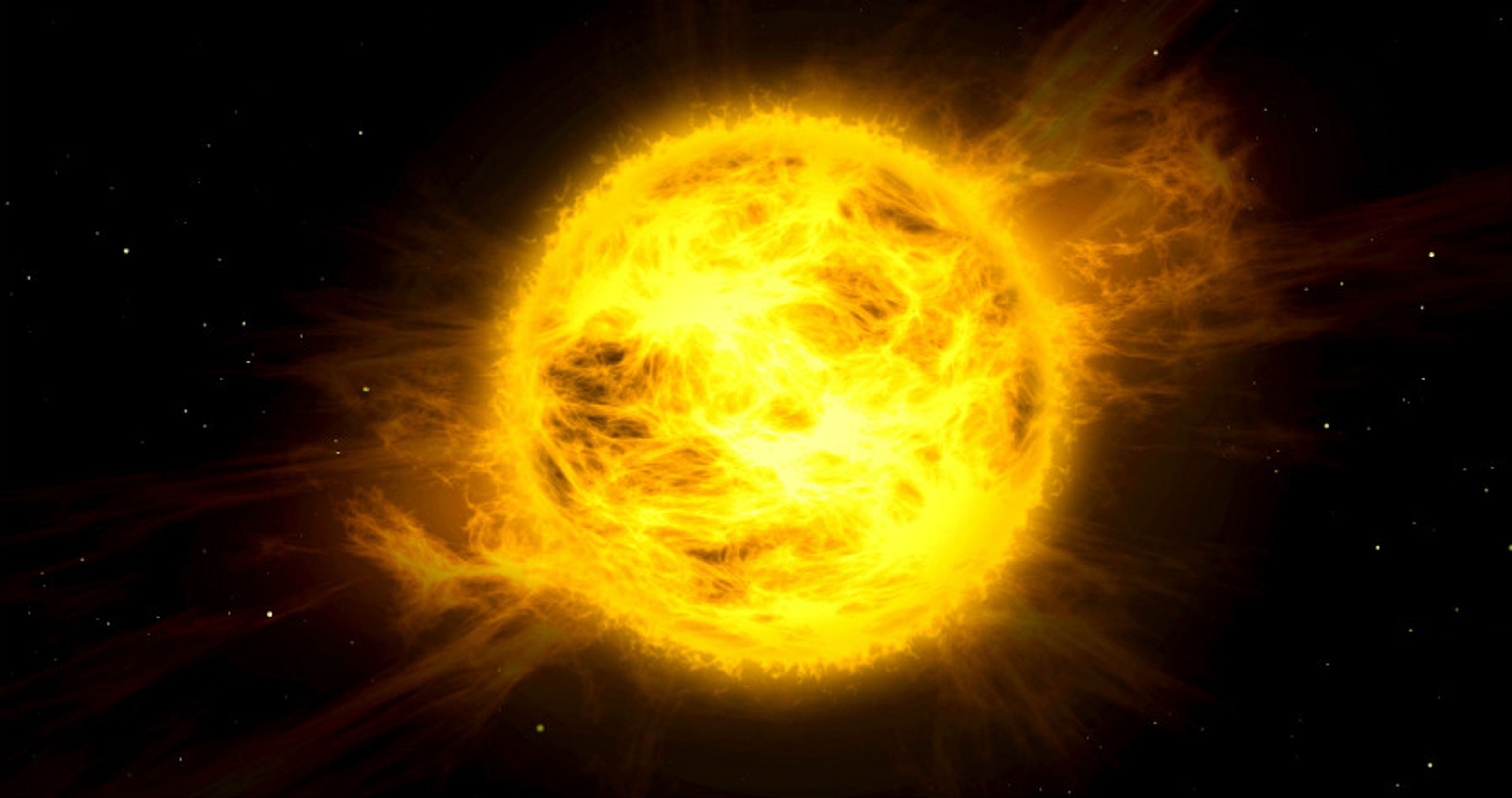 Una tormenta de radiación en la superficie del Sol