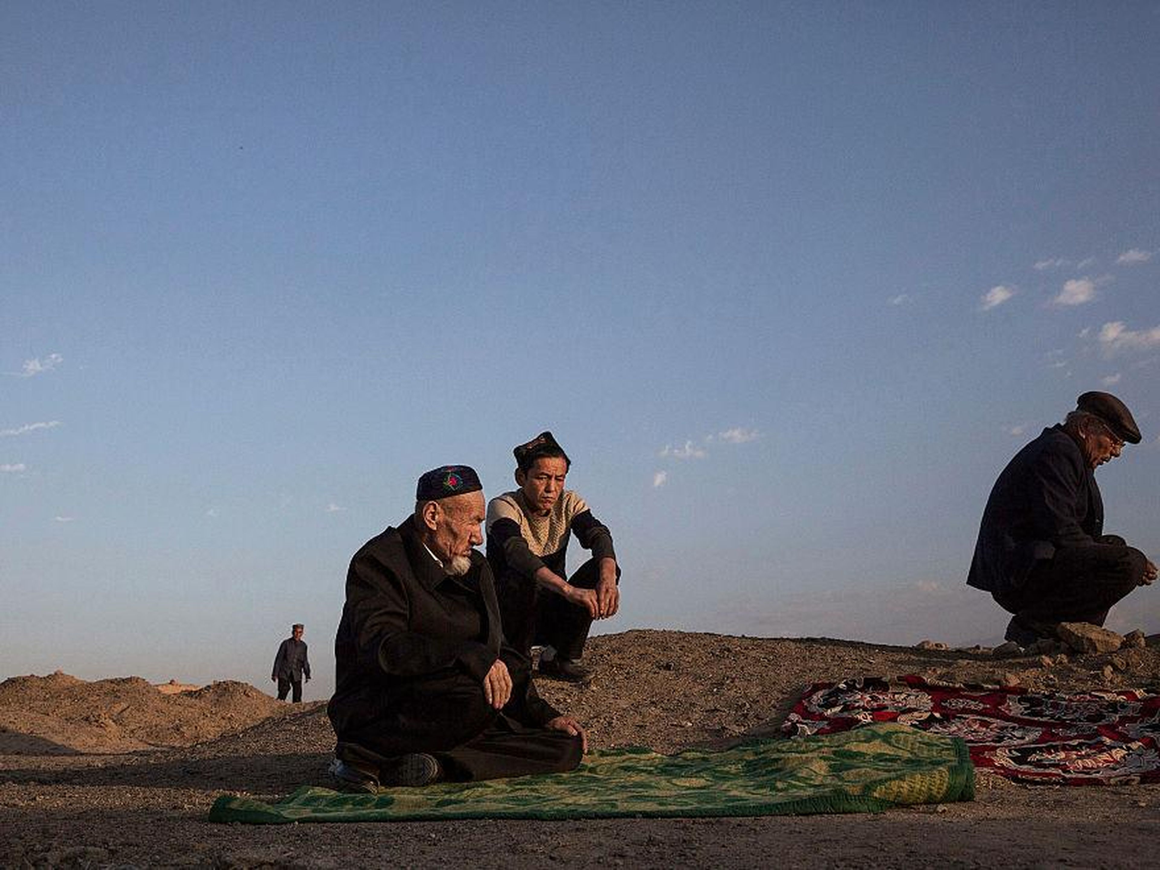 Uighur men in the in the far western Xinjiang province, China.