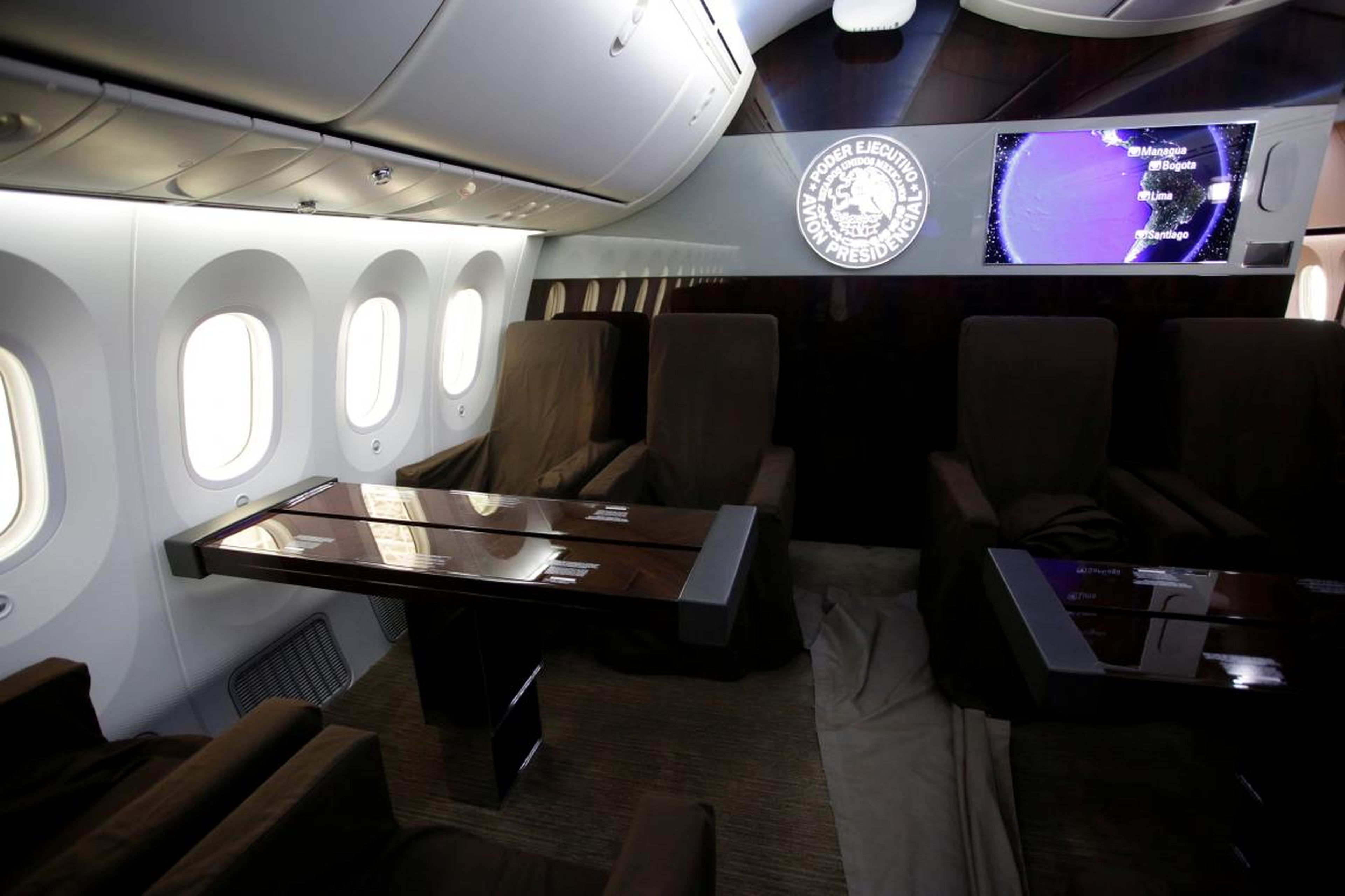 You won't find traditional airline seats here. Instead, the interior has been designed for work and relaxation.