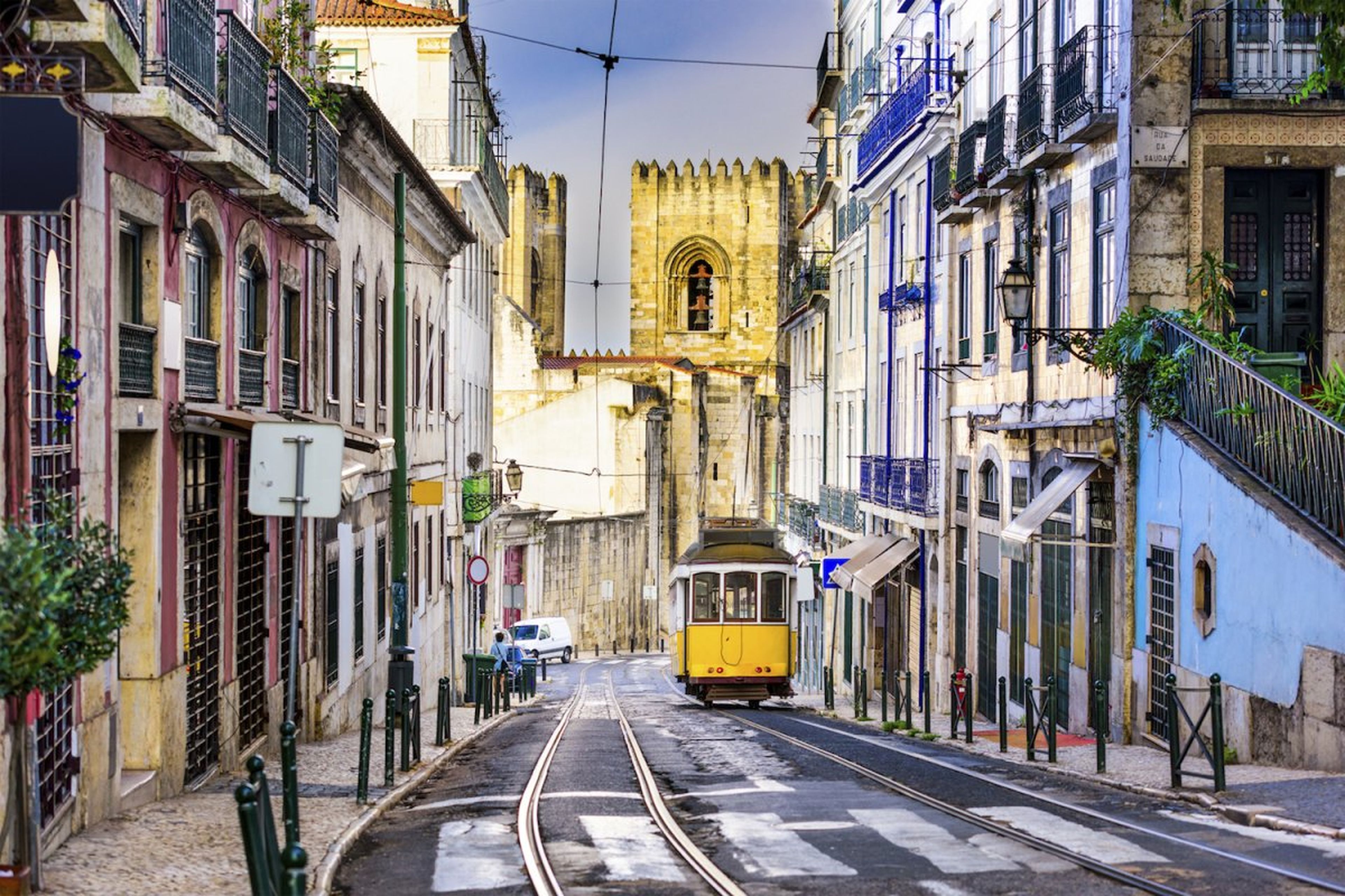 Un tranvía en Lisboa.