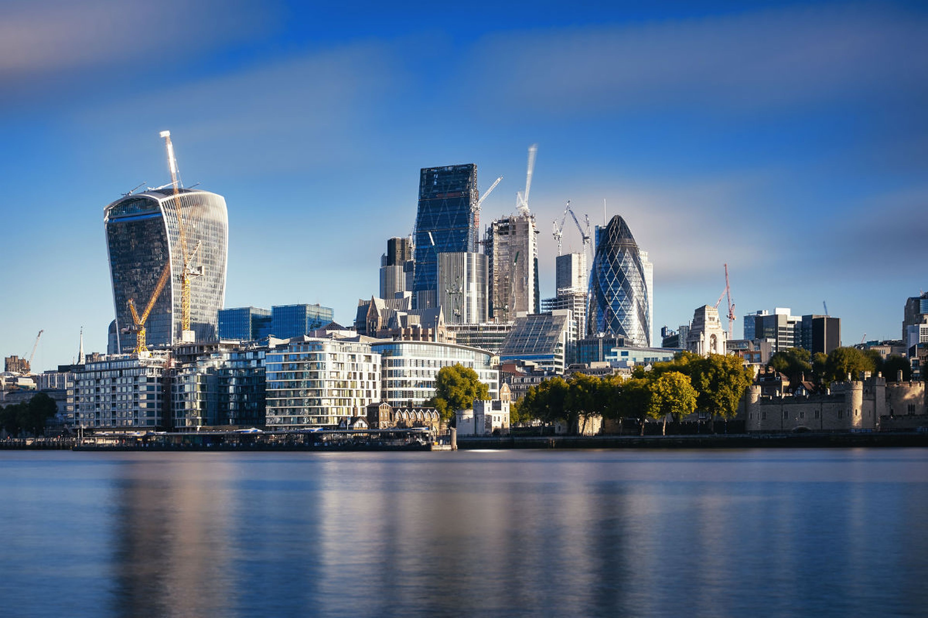 Vista de la City financiera de Londres