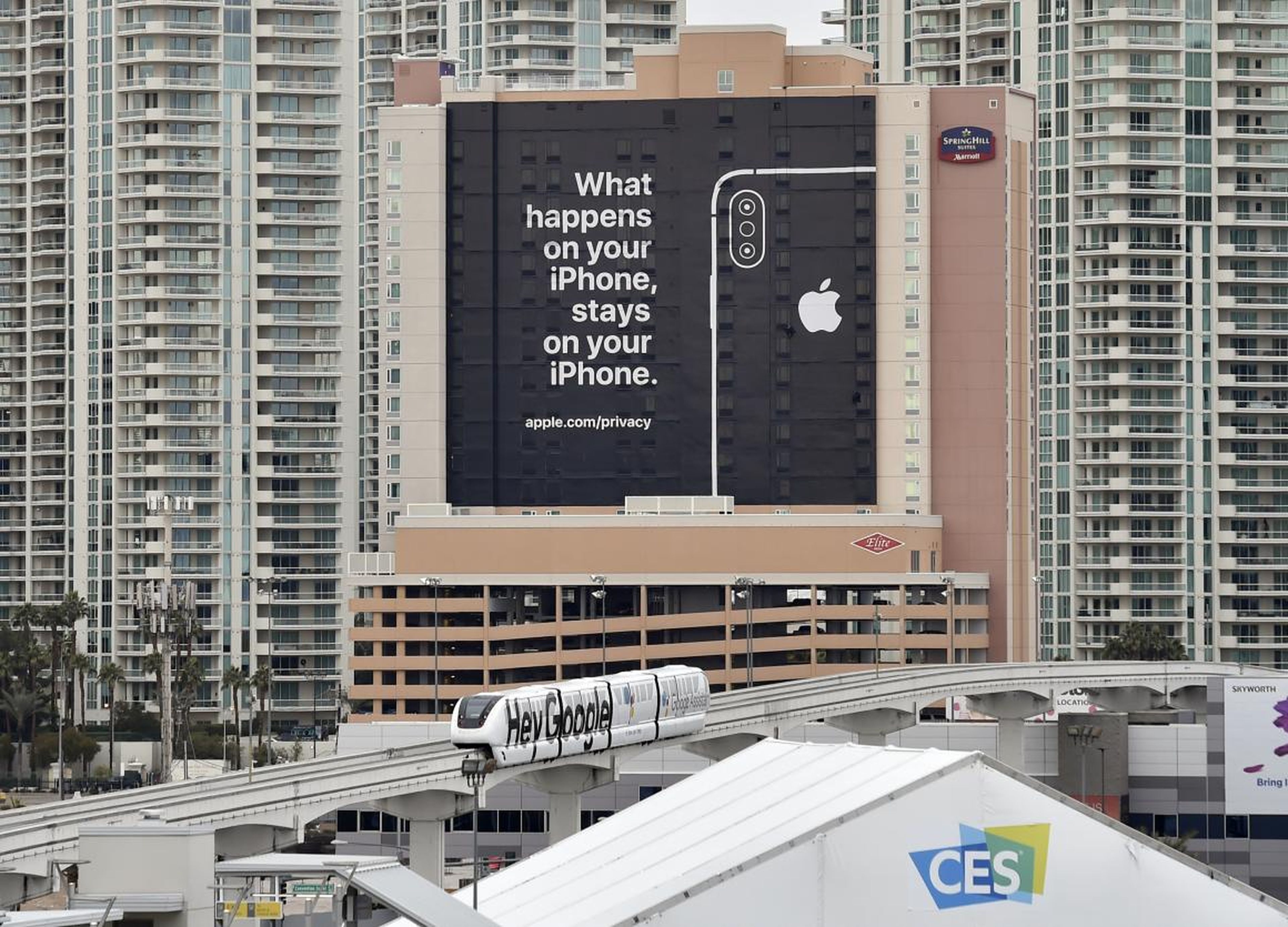 Apple doesn't officially attend CES, but made its presence known at this years event with a massive billboard highlighting the iPhone's privacy features. It was taken as a shot across the bow at Google, which sponsored the