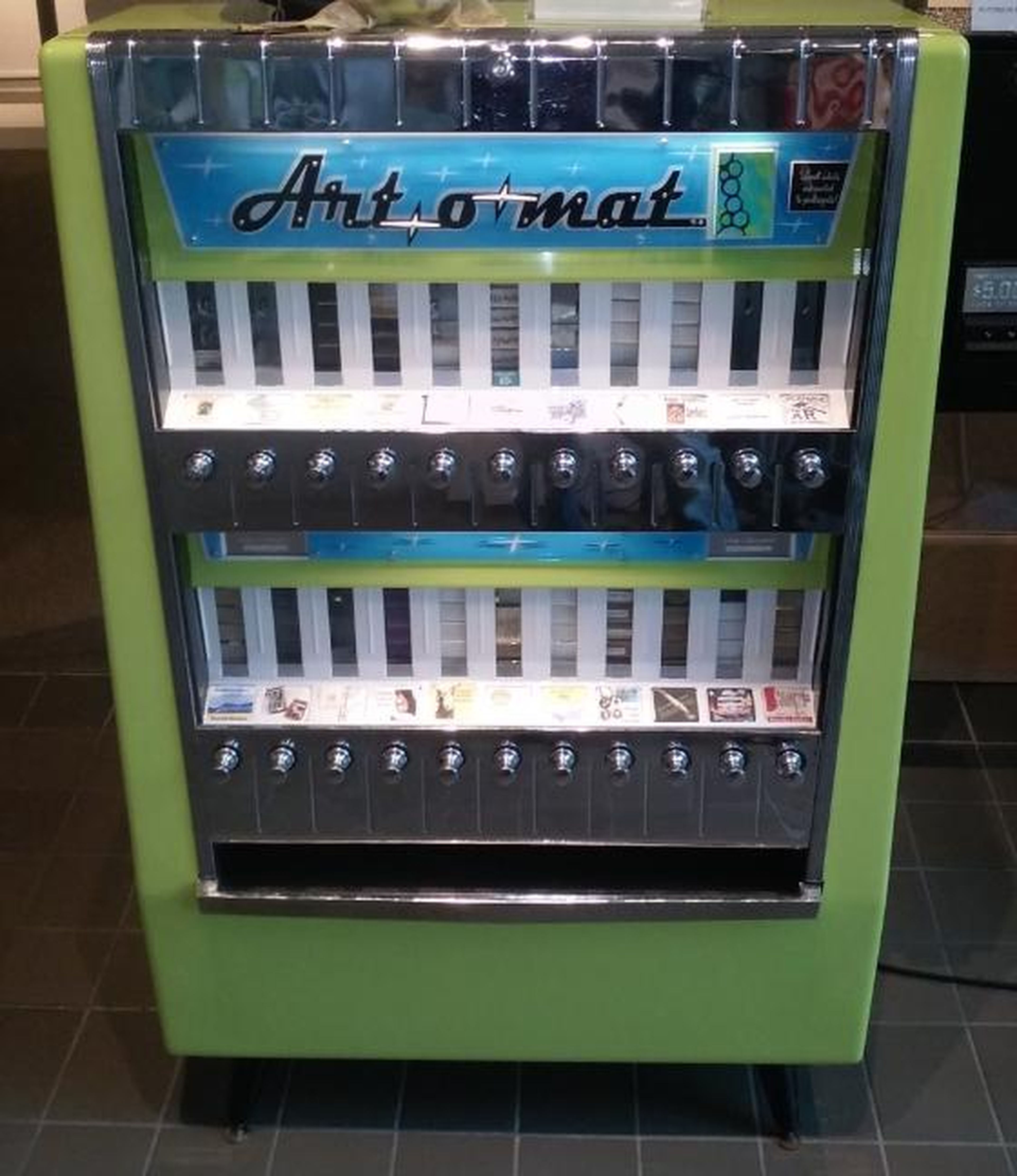 It's made from what used to be a cigarette vending machine.