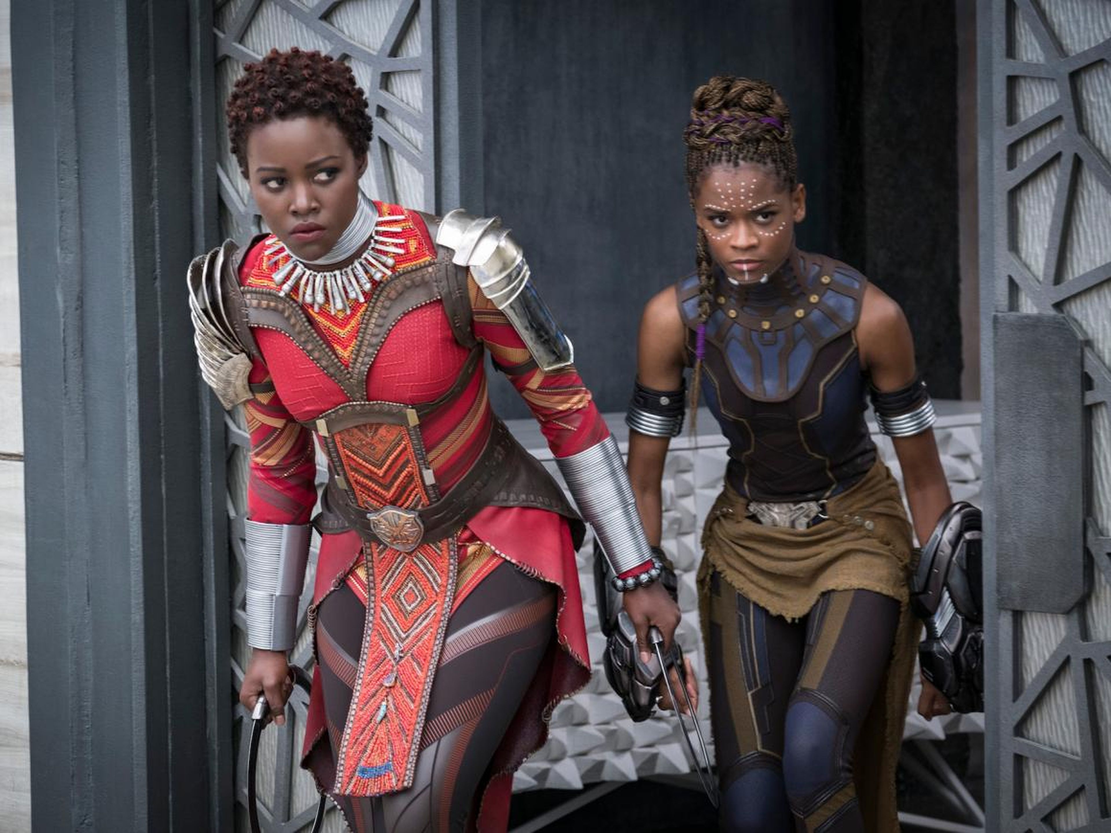 Lupita Nyong'o and Letitia Wright in "Black Panther."