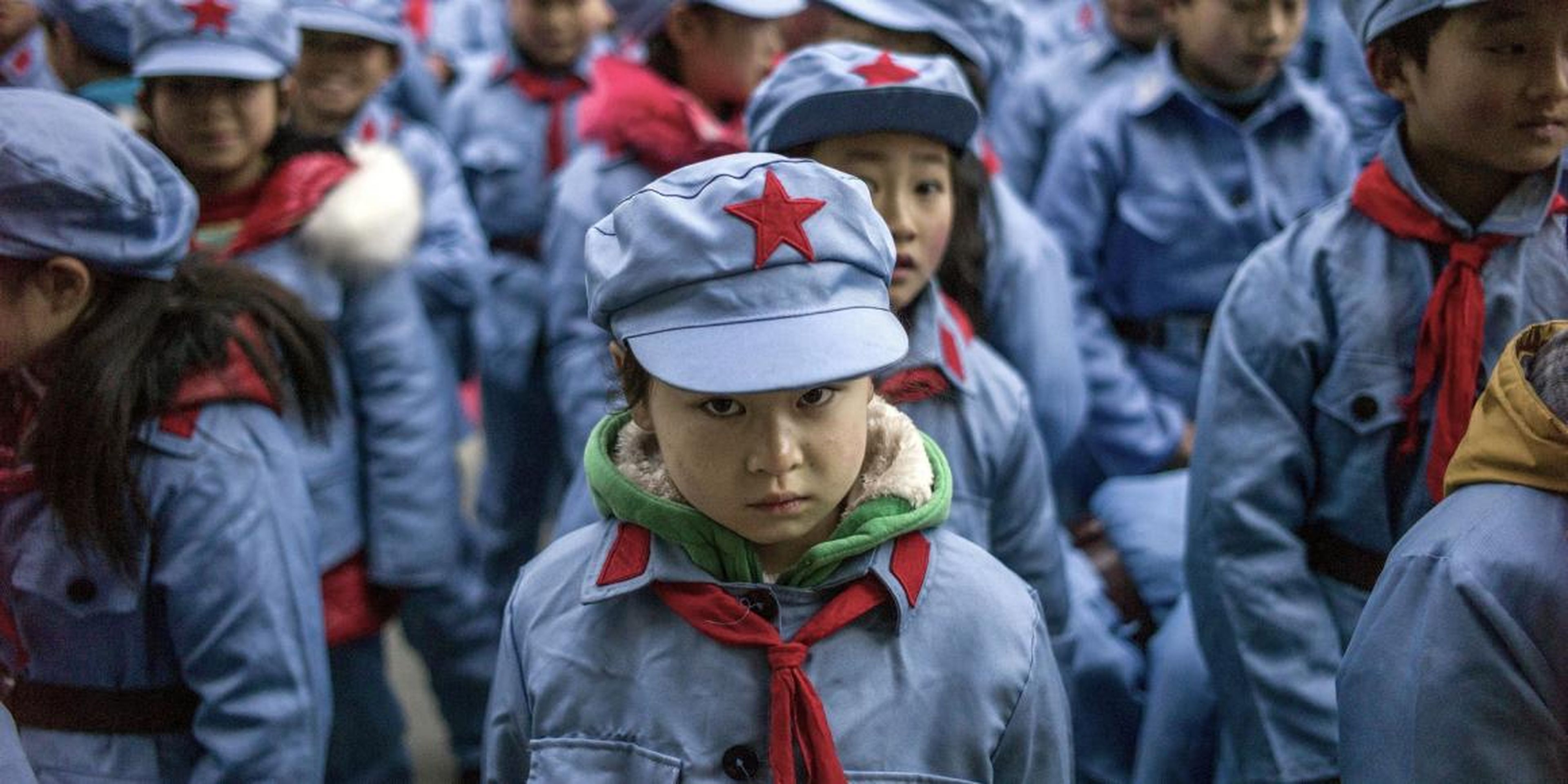 Children wearing uniforms in China.
