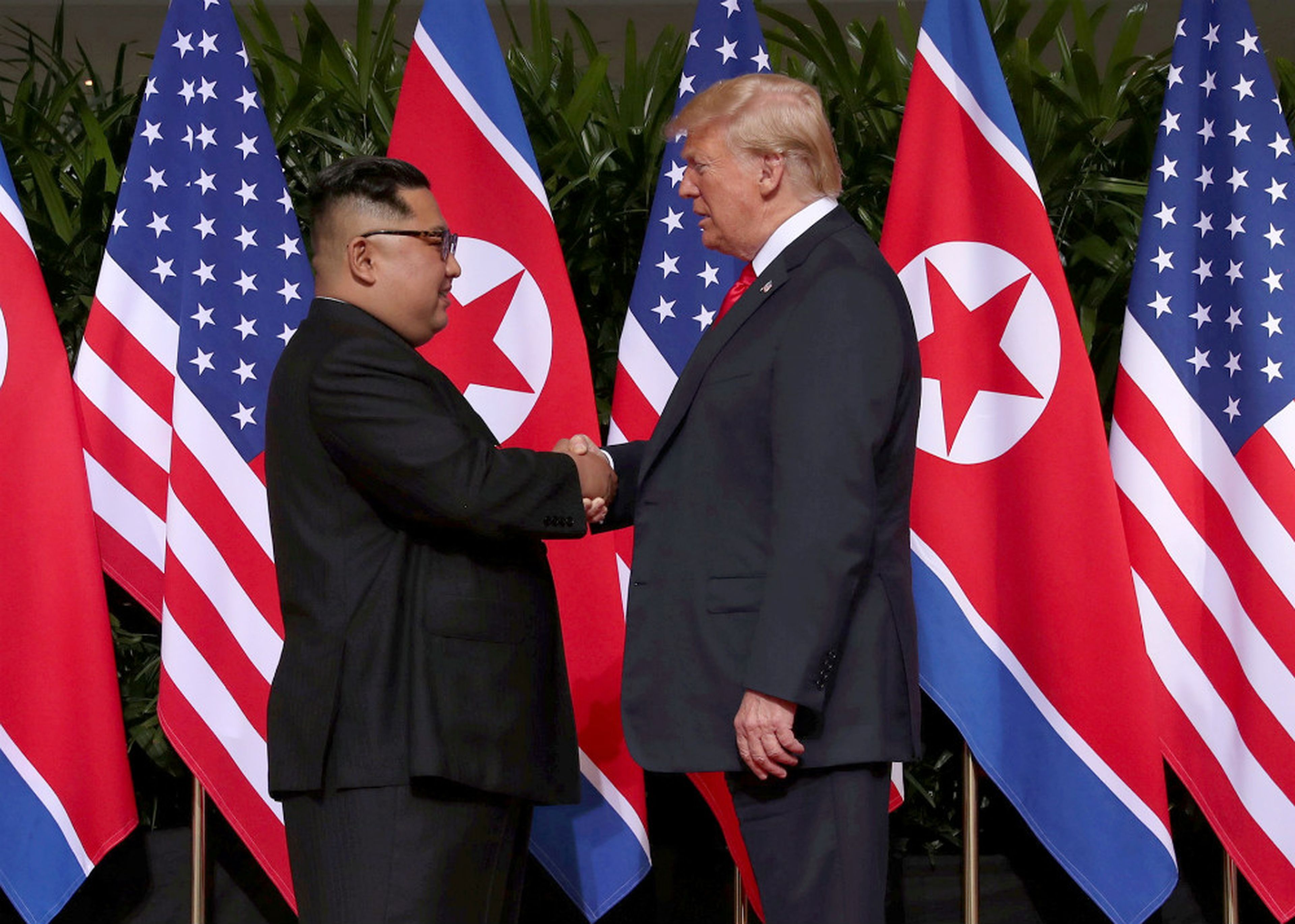 El líder de Corea del Norte, Kim Jong-un, y el presidente de EE.UU., Donald Trump