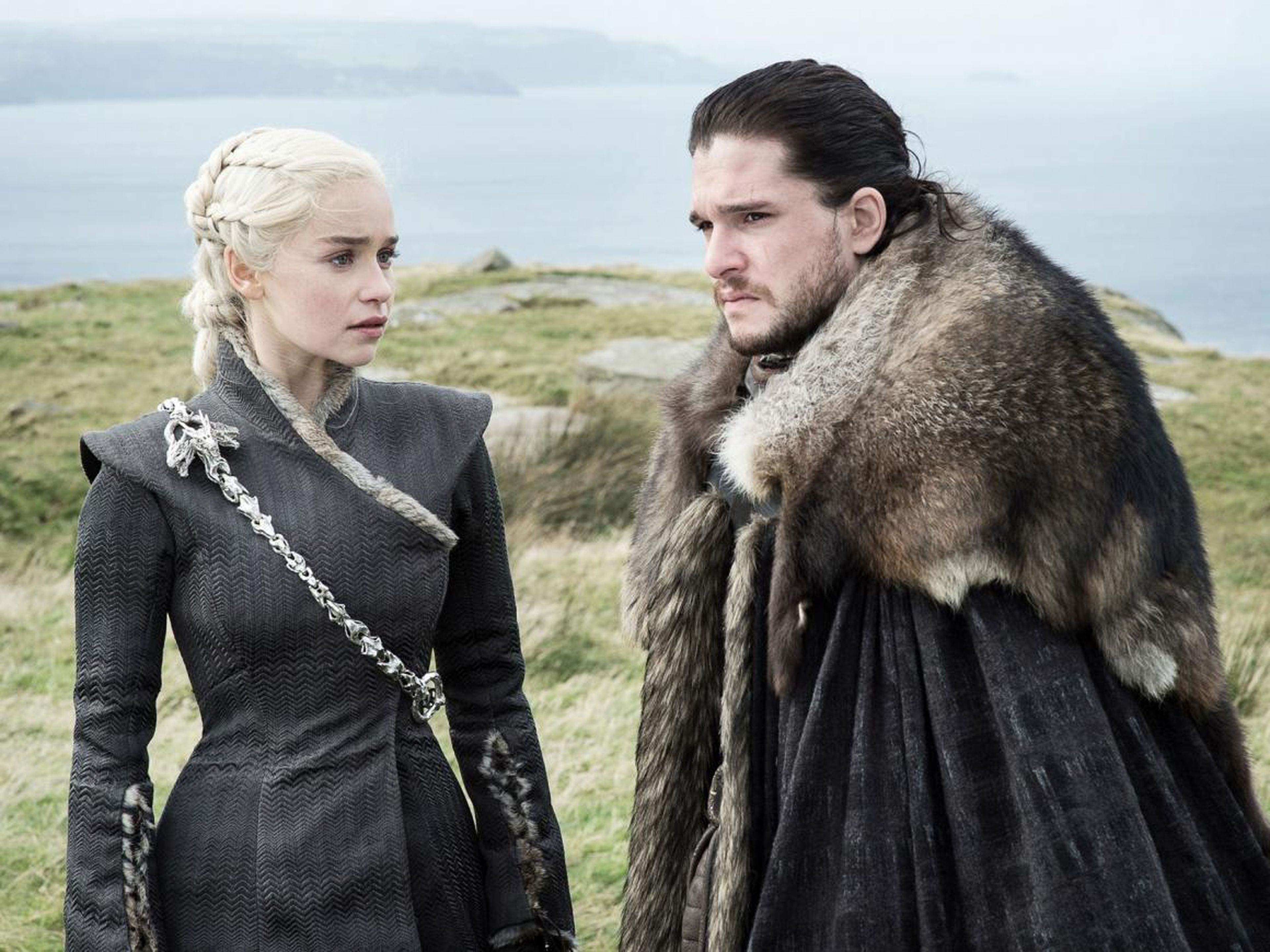 Daenerys and Jon Snow in "Game of Thrones."