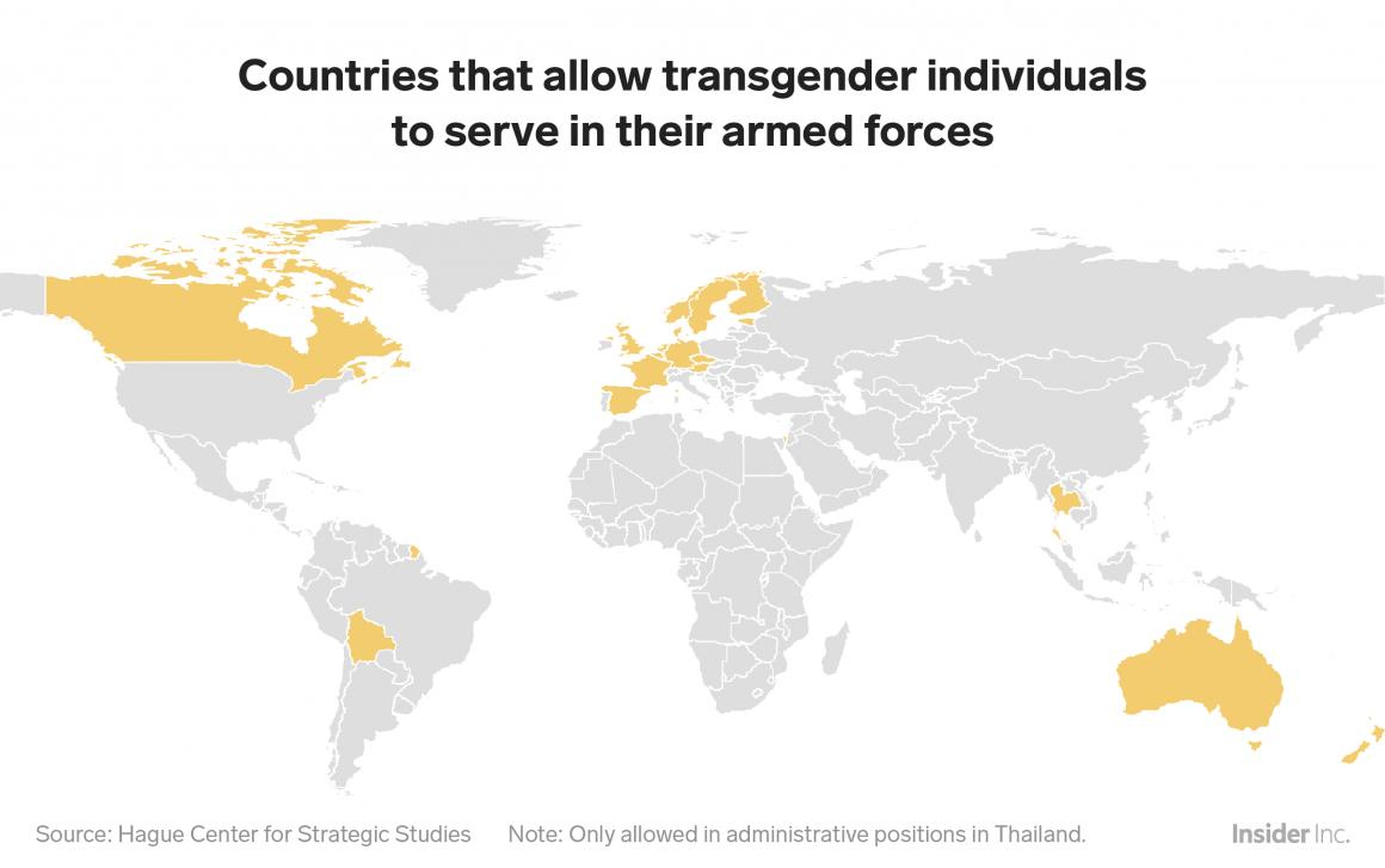 Al hilo de la prohibición de transgénero de entrar en el ejército impuesta por Trump, solo 19 países en el mundo permiten que personas transexuales sirvan en el ejército.