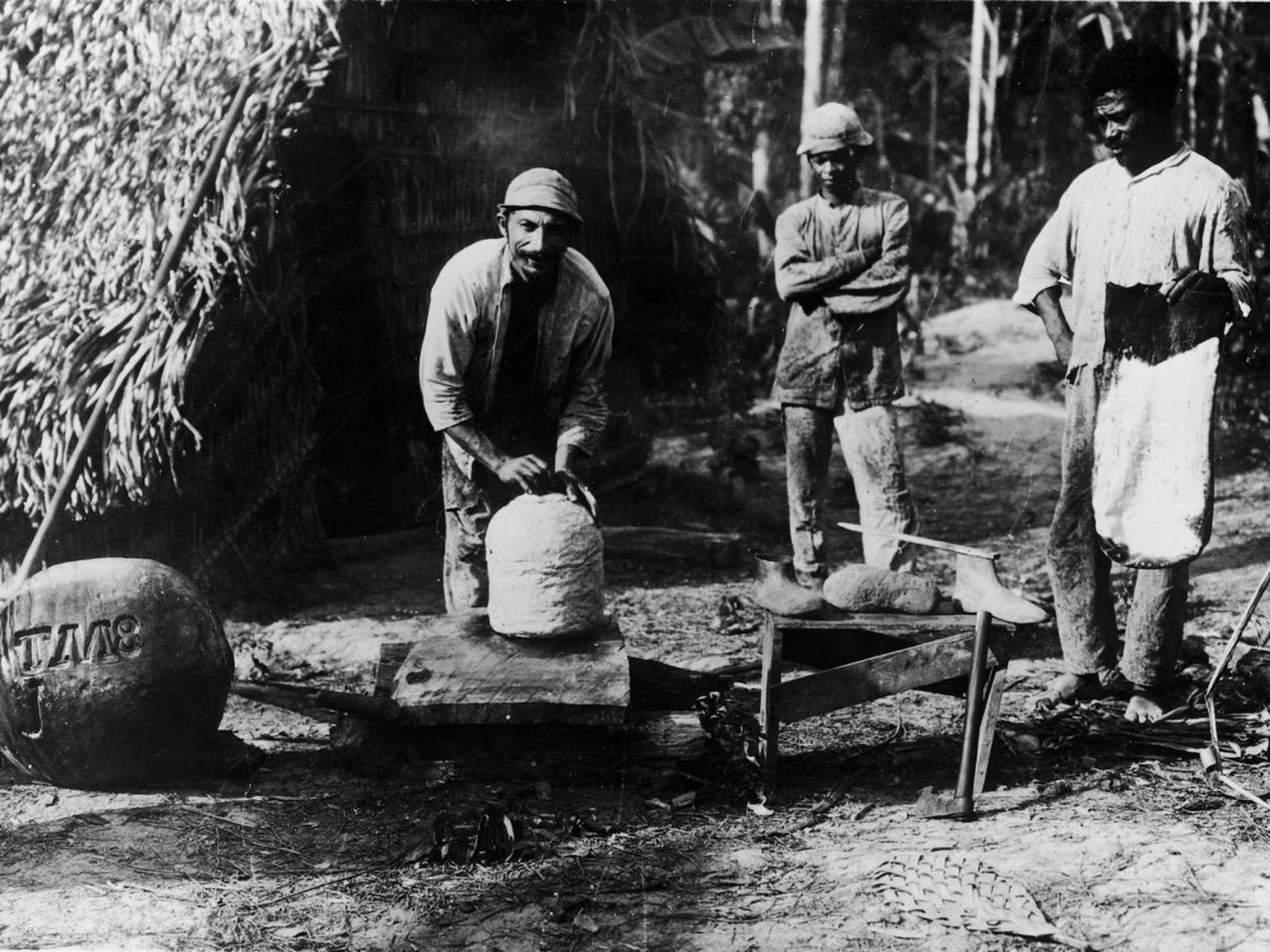 Brazilian men involved in the rubber trade around 1900, before Ford moved his operation into the Amazon.